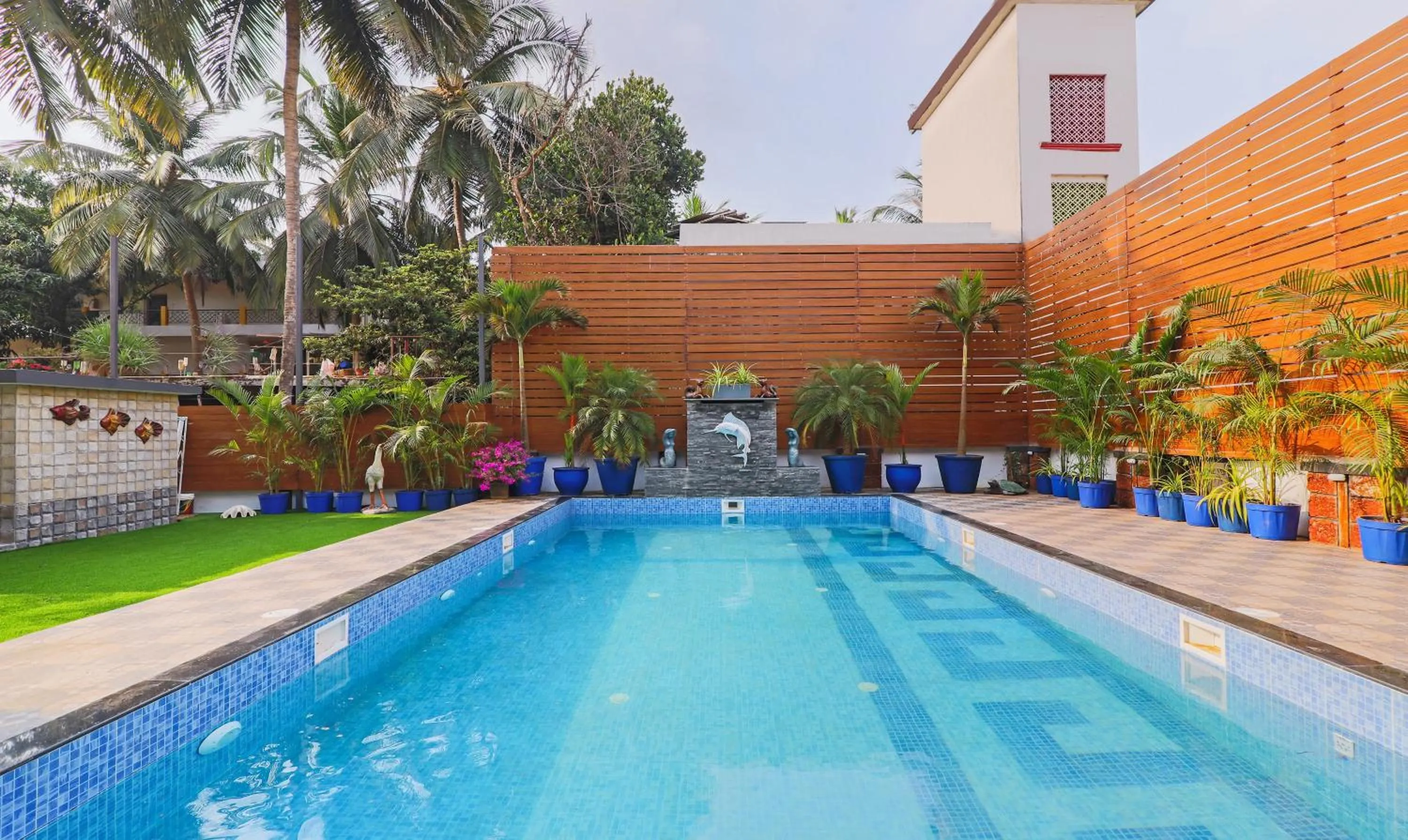 Swimming pool in Treebo Premium Dona Eliza, 700 Meters From Calangute Beach