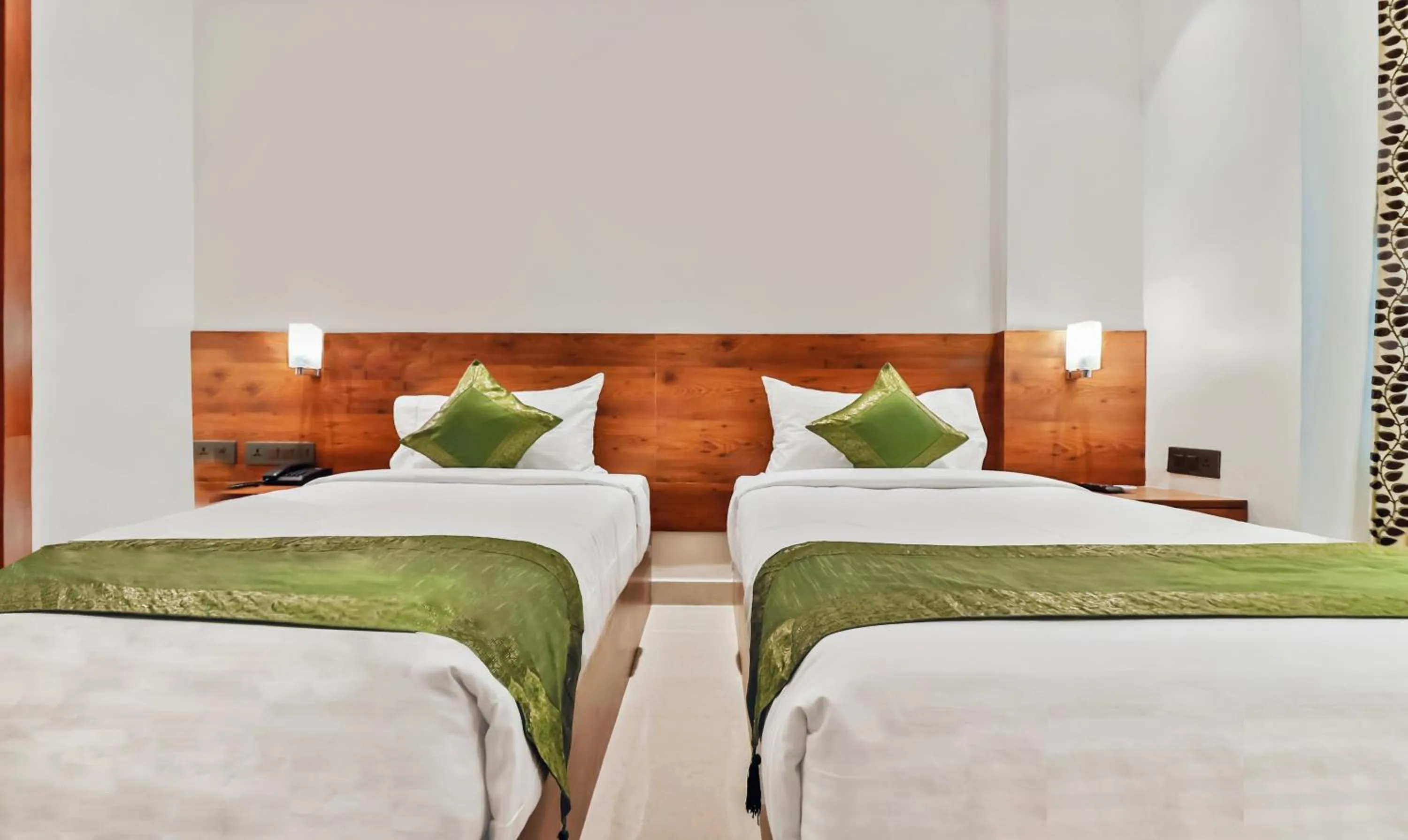 Bedroom, Bed in Treebo Blu Orchid