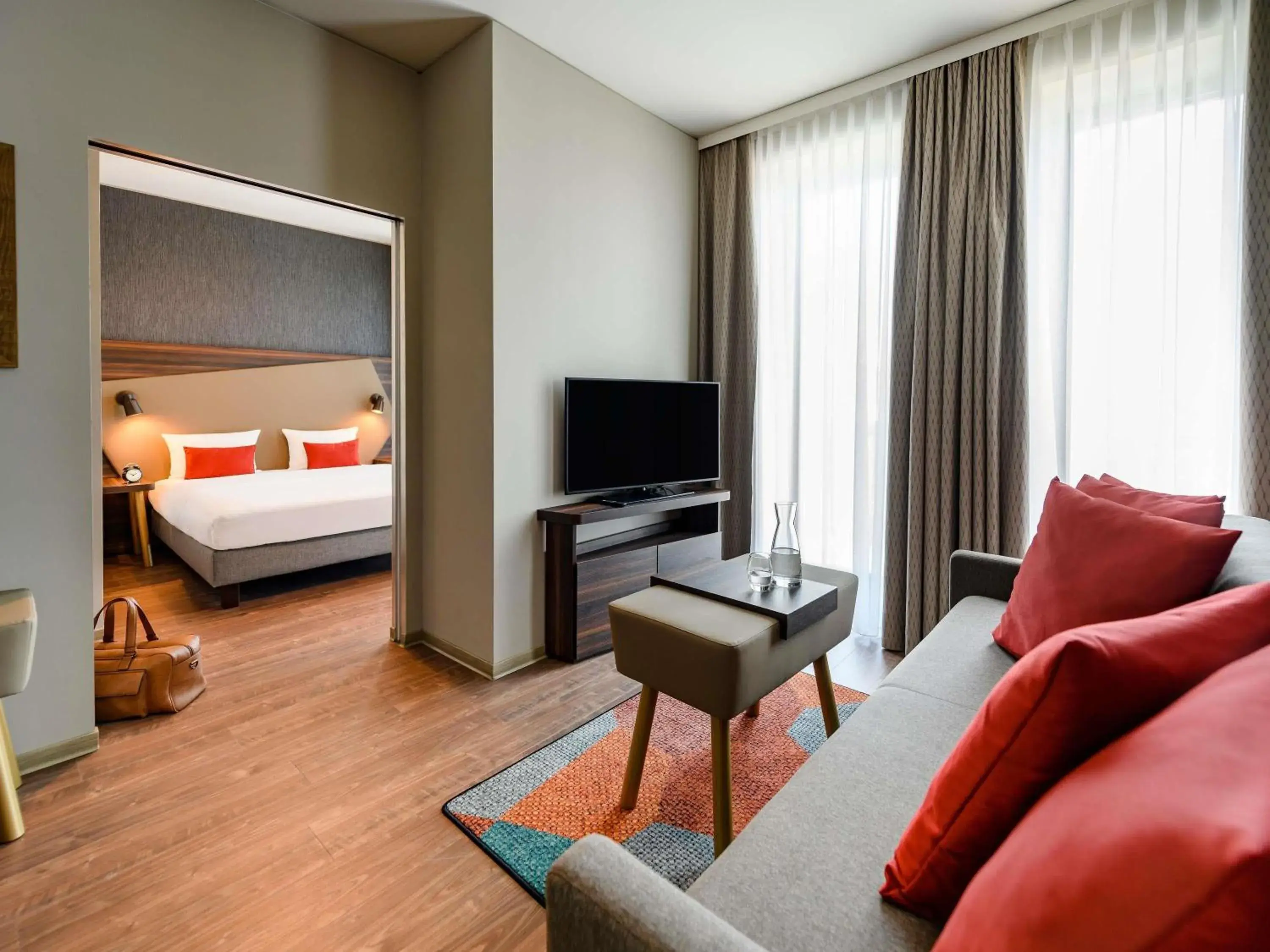 Bedroom, Bed in Aparthotel Adagio Bremen City Bedroom, Bed in Aparthotel Adagio Bremen City