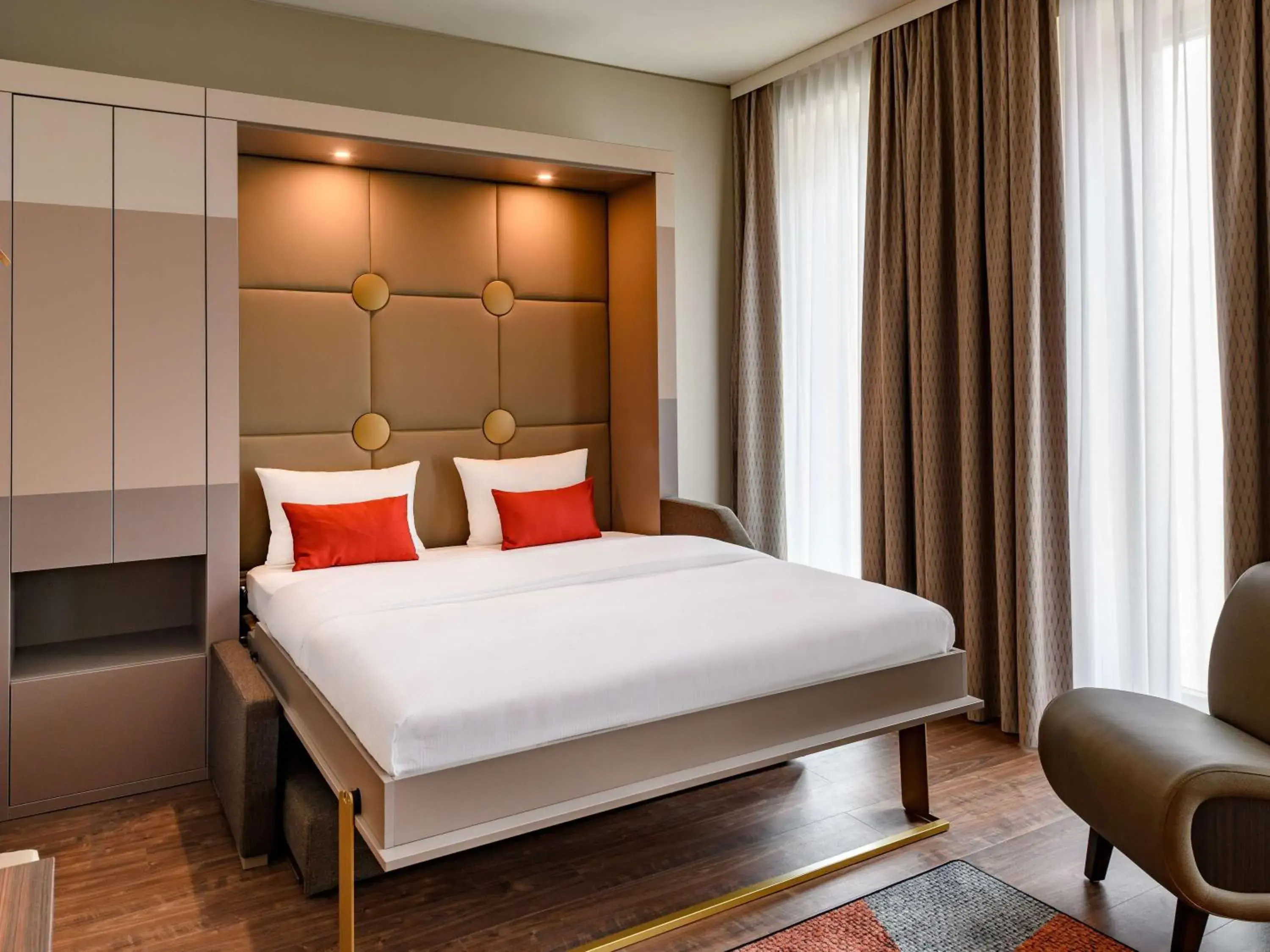 Bedroom, Bed in Aparthotel Adagio Bremen City Bedroom, Bed in Aparthotel Adagio Bremen City