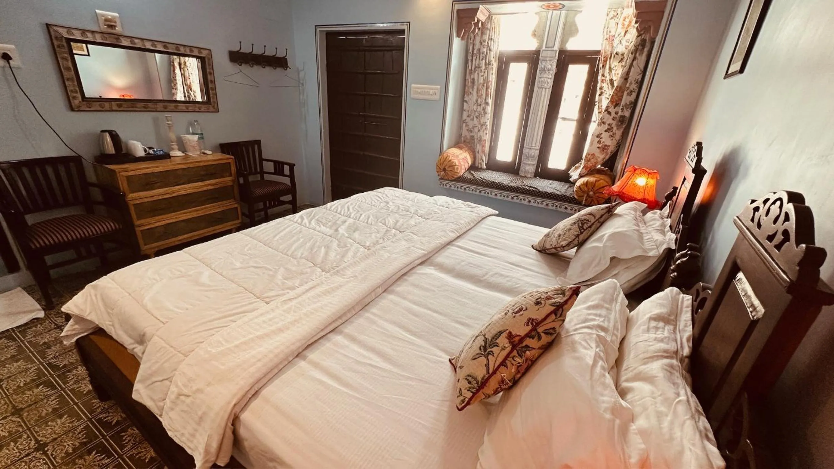 Bed in Haveli Bundi Inn