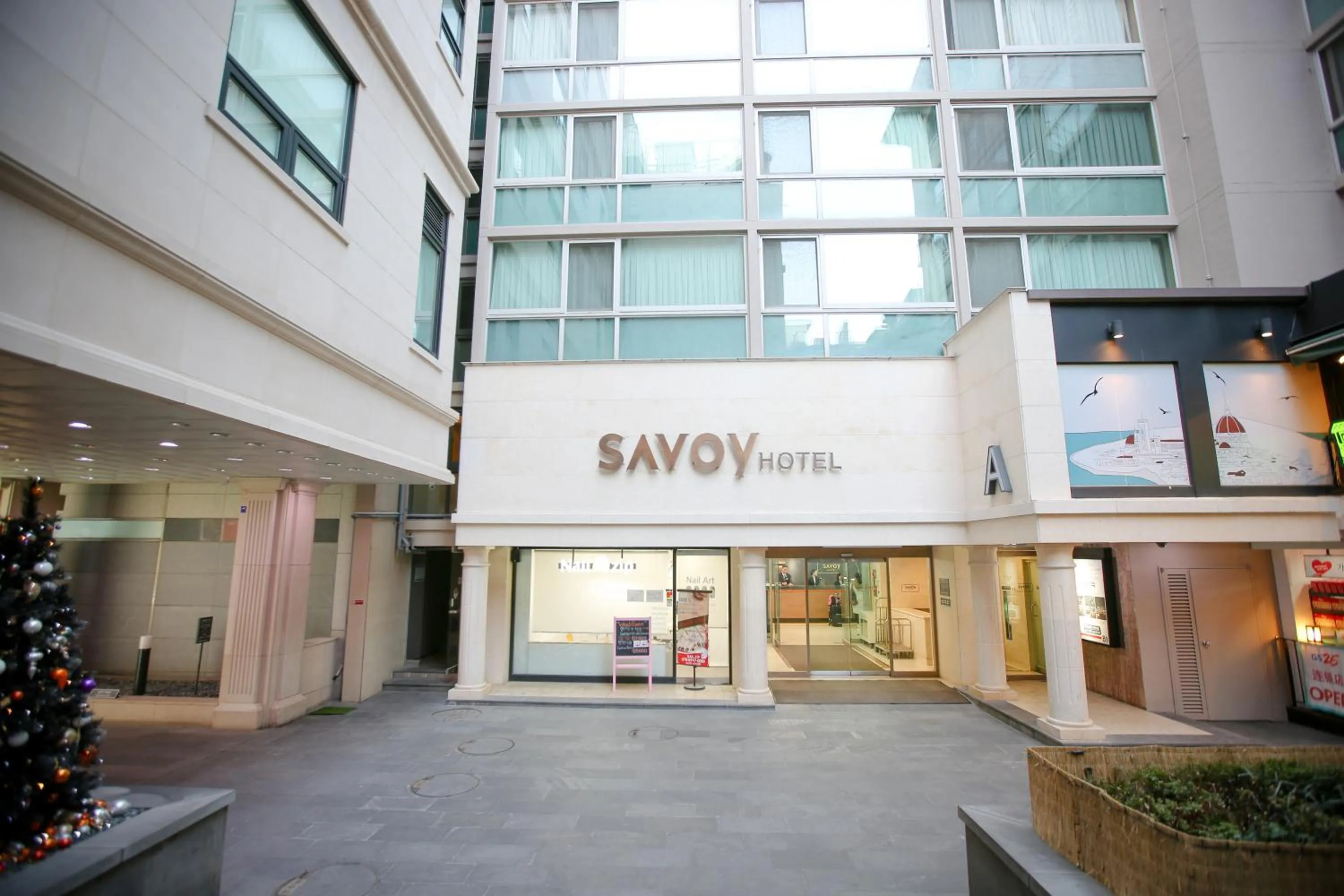 Facade/entrance in Savoy Hotel Myeongdong