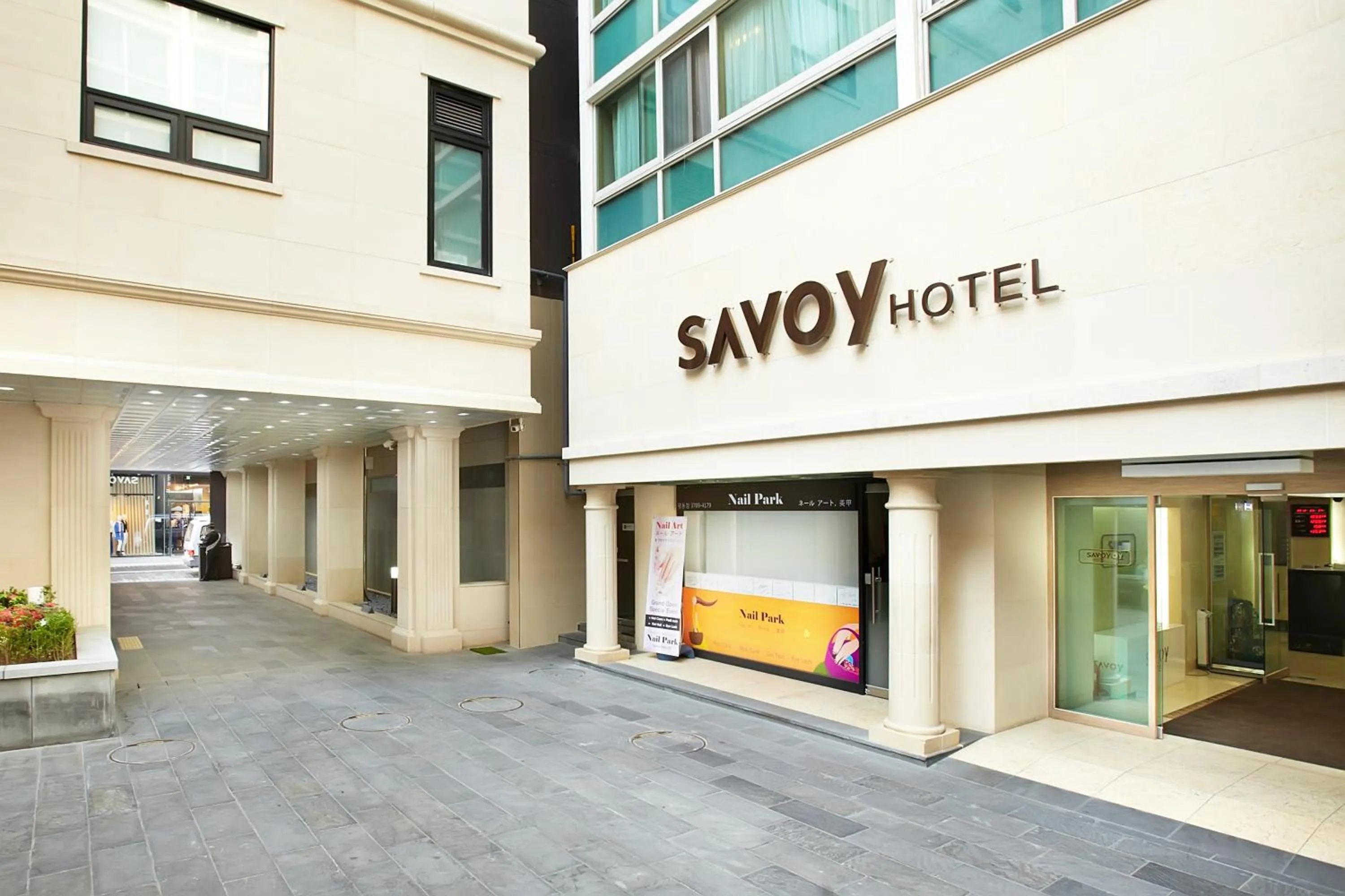 Facade/entrance in Savoy Hotel Myeongdong