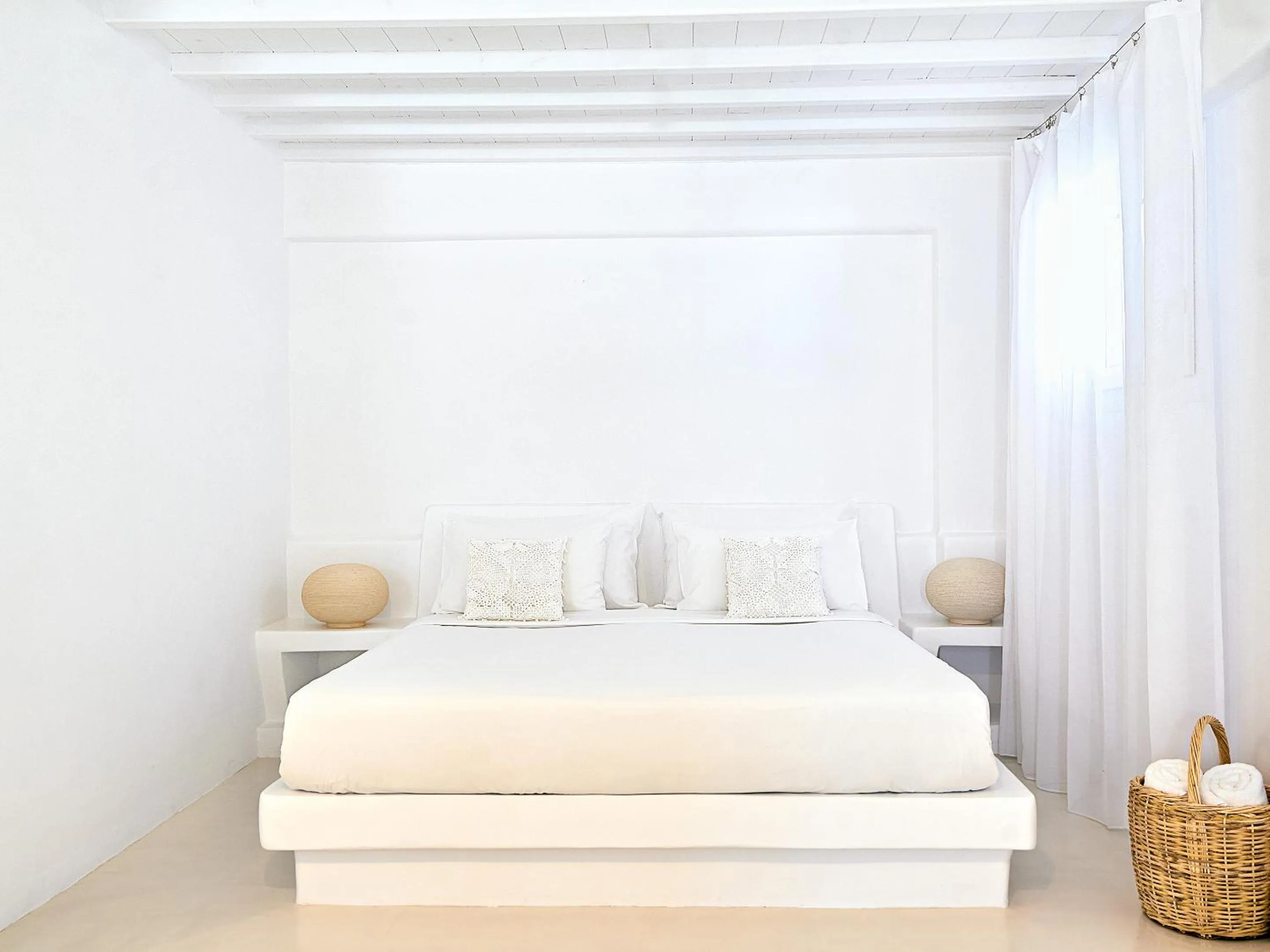 Bed in Mykonos Lolita, A Grecotel Resort to Live