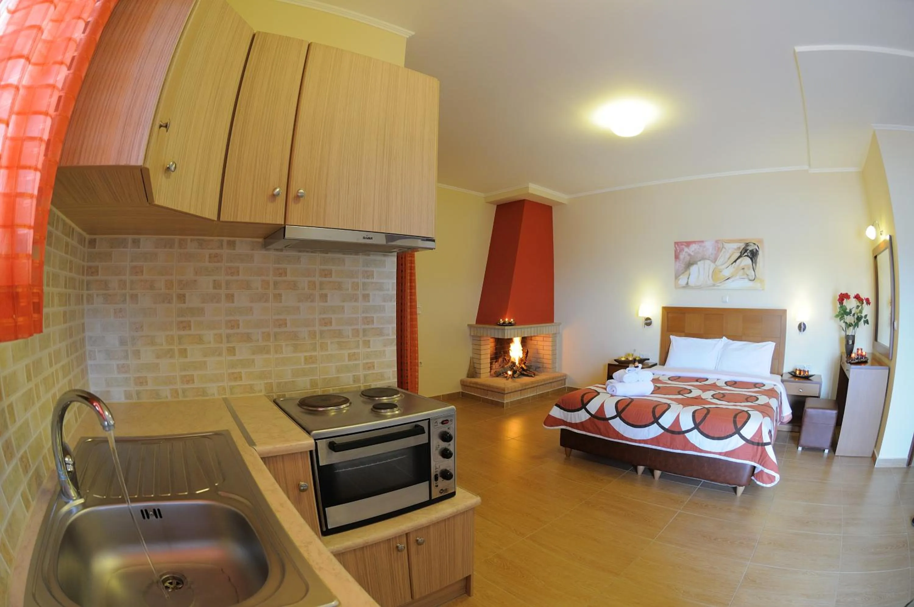 Bed in Faros Luxury Suites