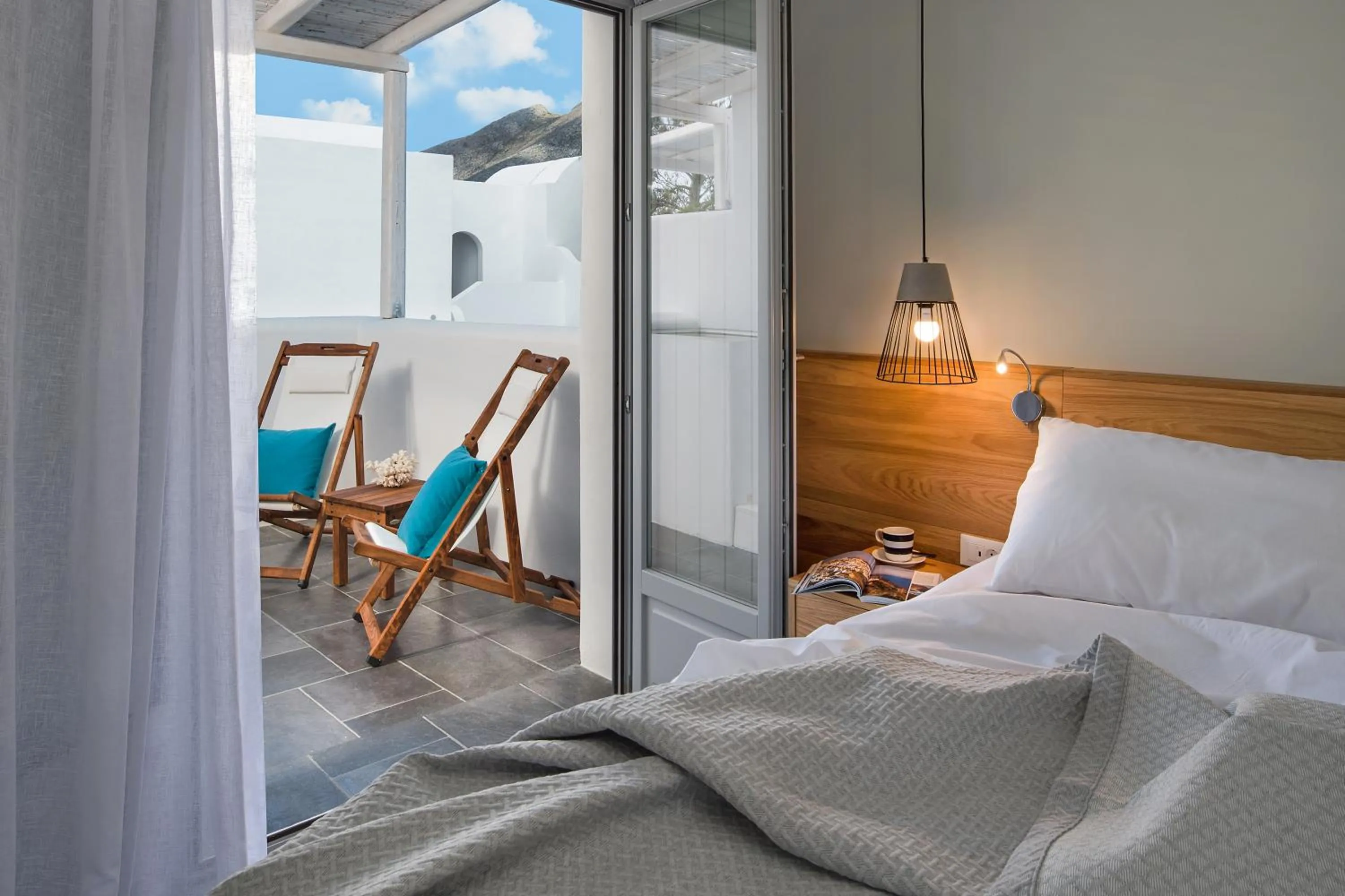 Balcony/Terrace, Bed in Meltemi Village Hotel