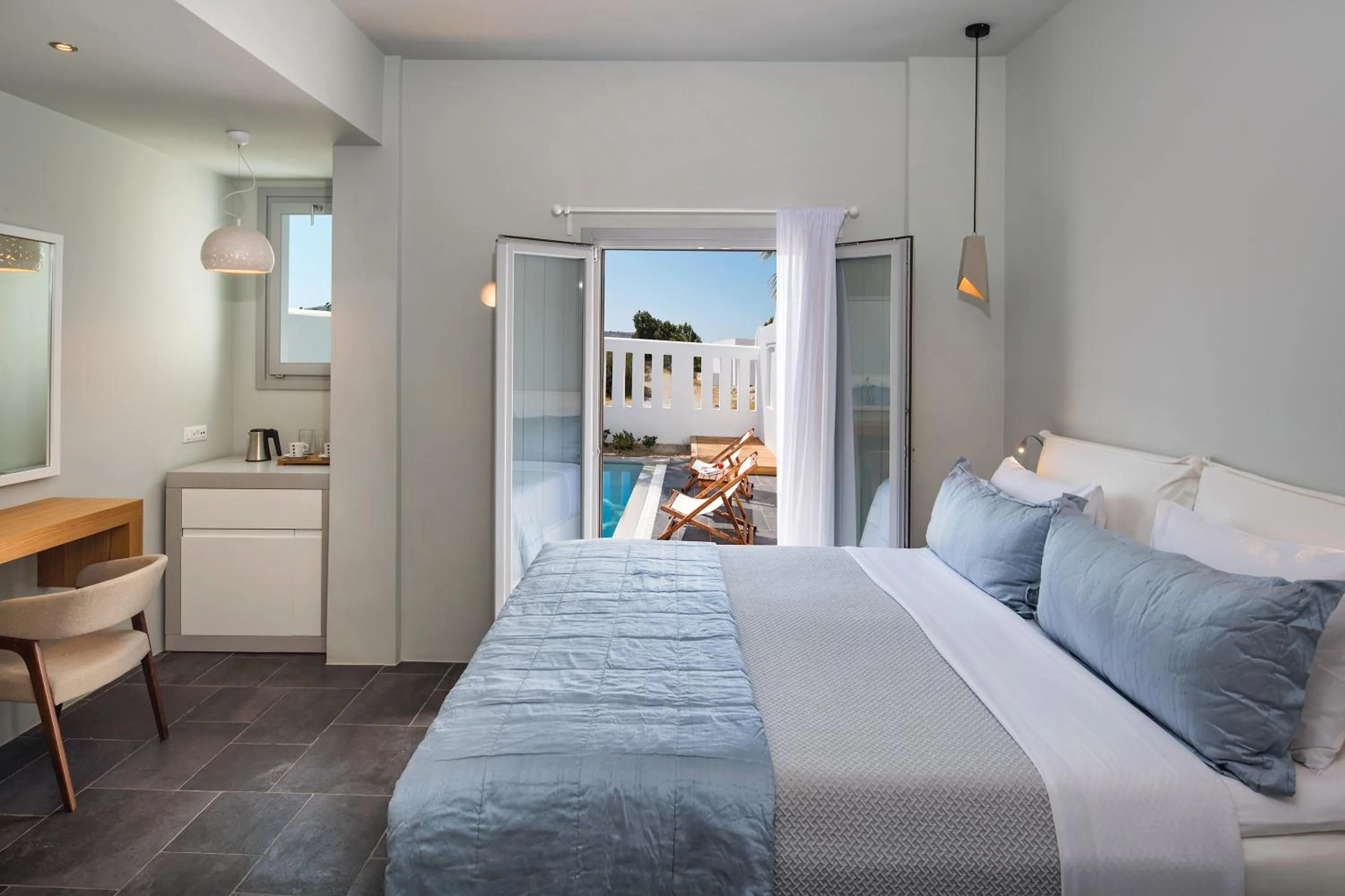 Bed in Meltemi Village Hotel