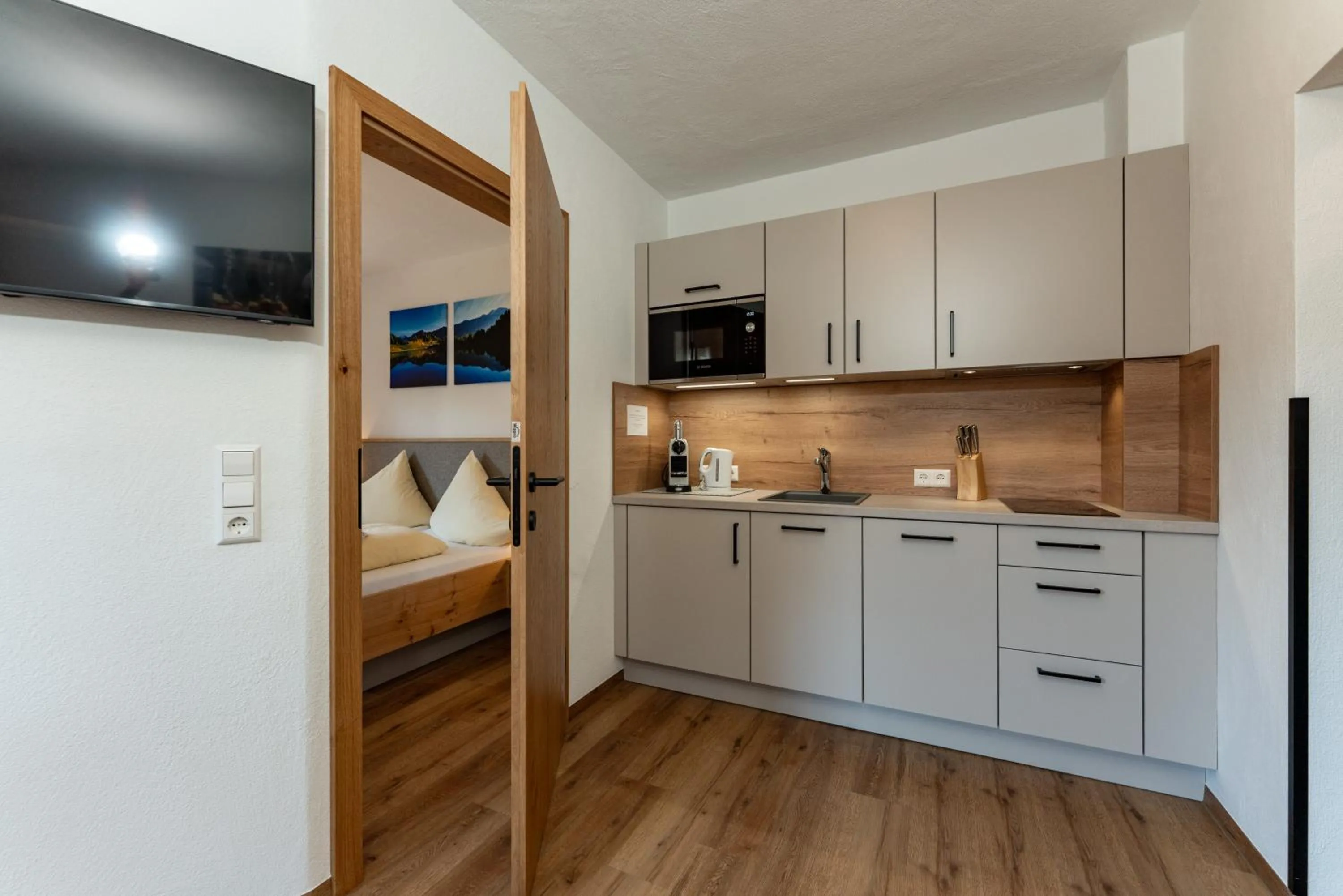 Kitchen or kitchenette in Pension Bergbauernhof Irxner