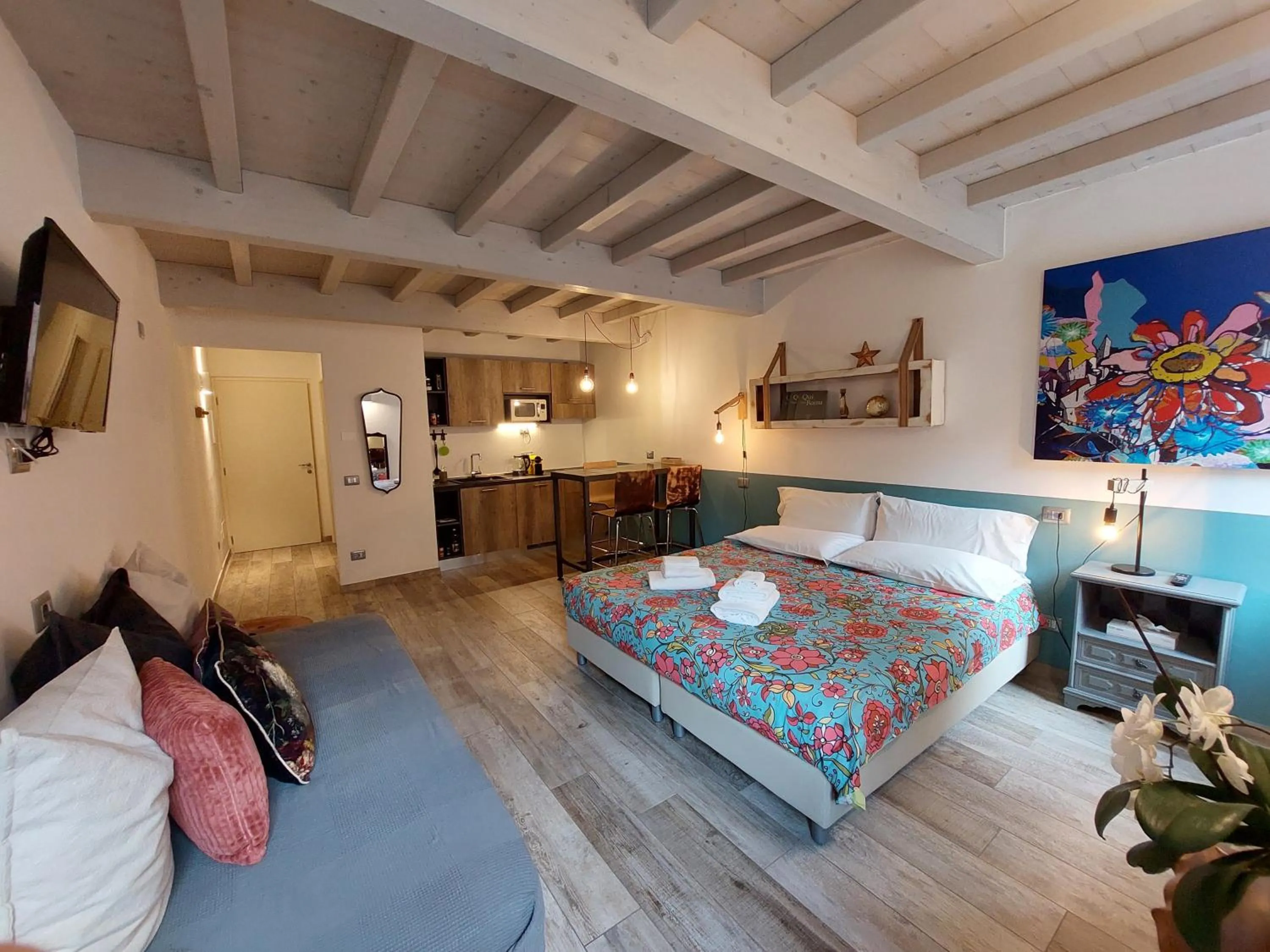Bed in Santa Marta Rooms&Studios
