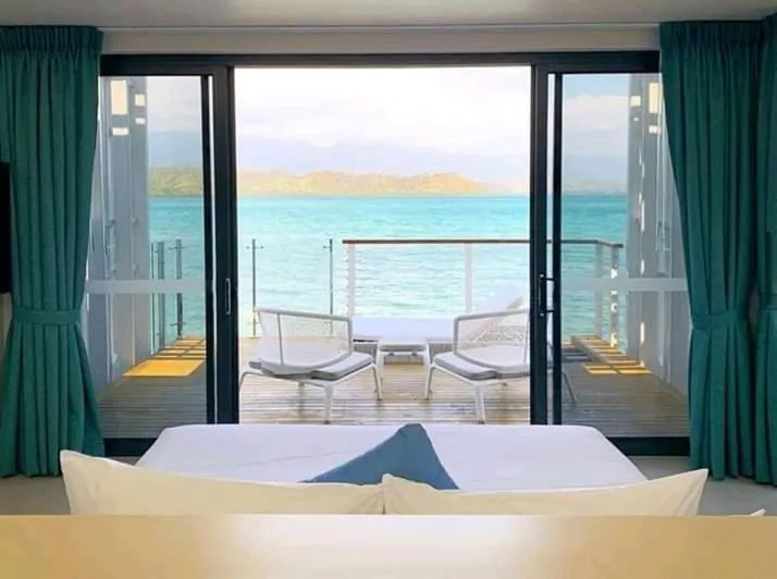 Balcony/Terrace, Bed in Loloata Island Resort