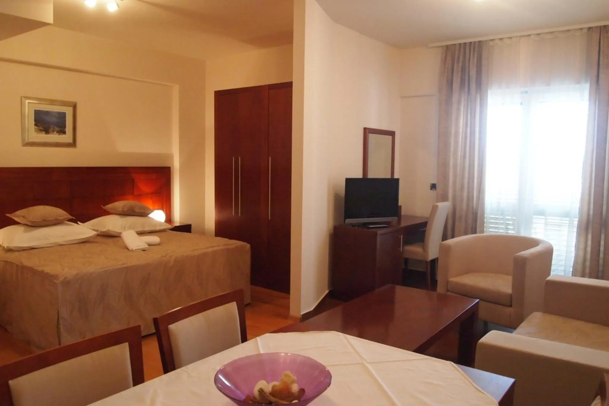 Kitchen or kitchenette, Bed in Apartments Agava