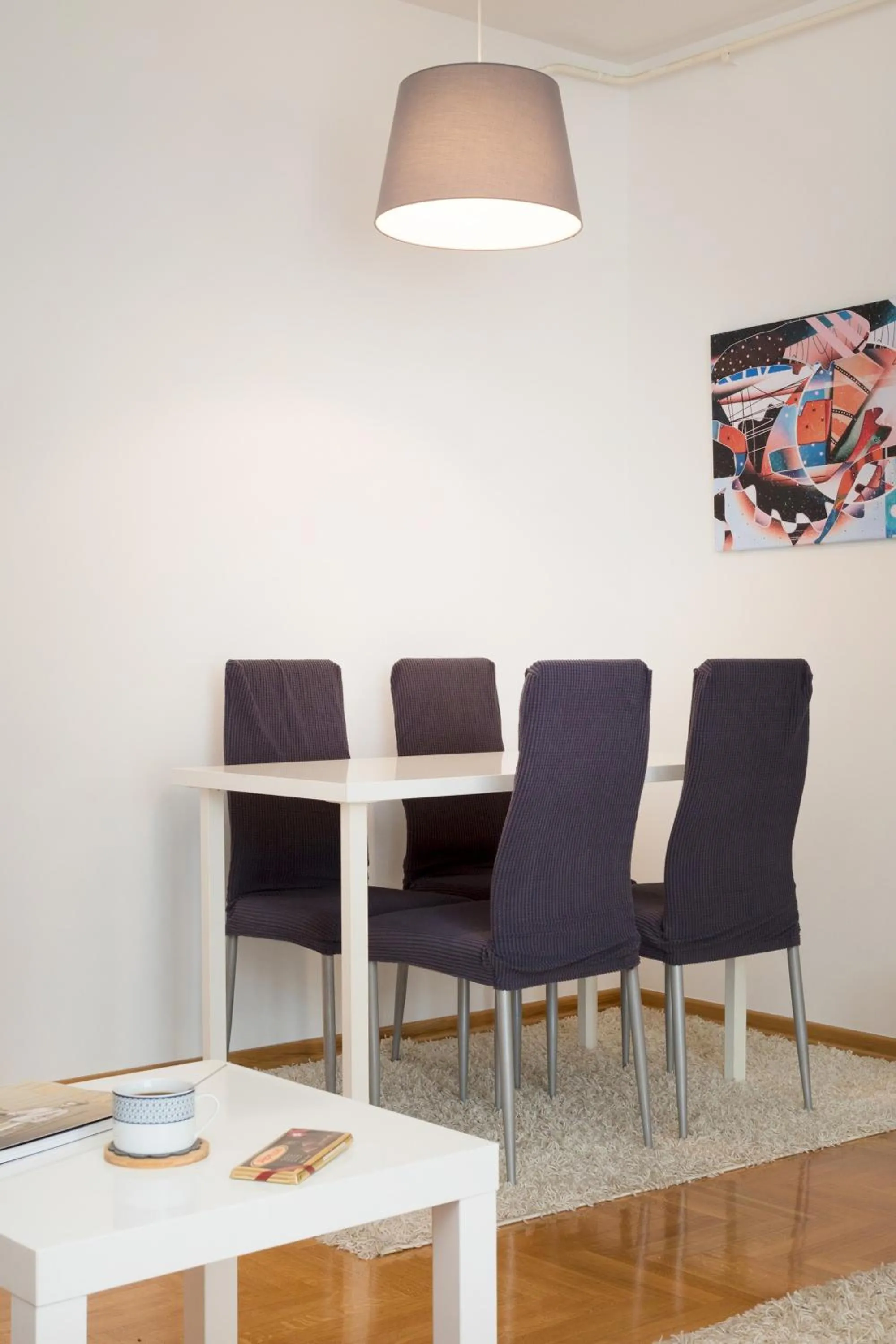 Dining area in Cute and Sunny Studio in Zagreb with Balcony & Free Parking
