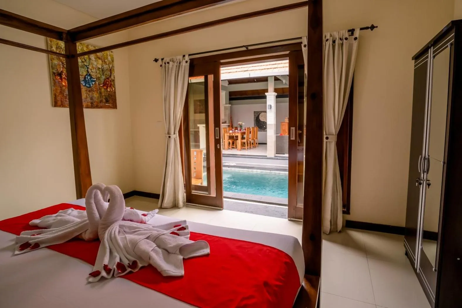 Bed in Taman Bali Villas Dewi Sri