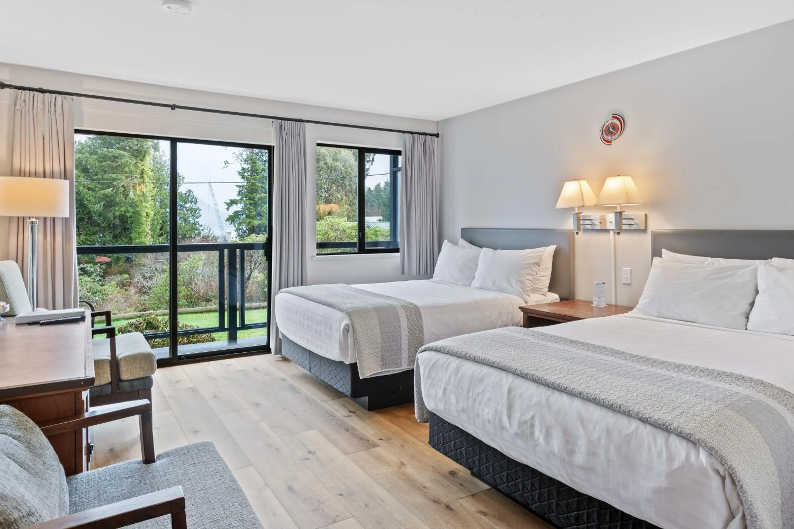 Bed in Tofino Motel Harbourview