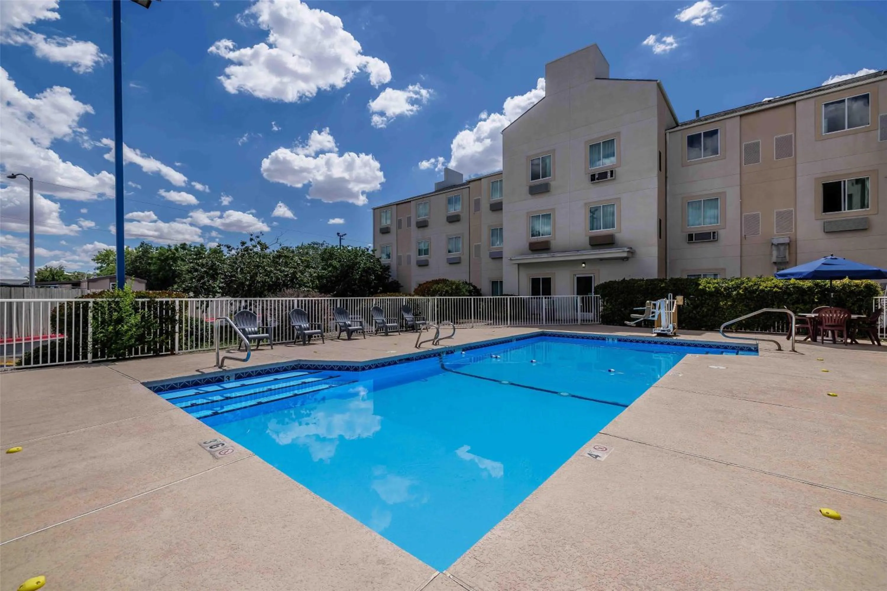 Pool view in Motel 6-Albuquerque, NM - North