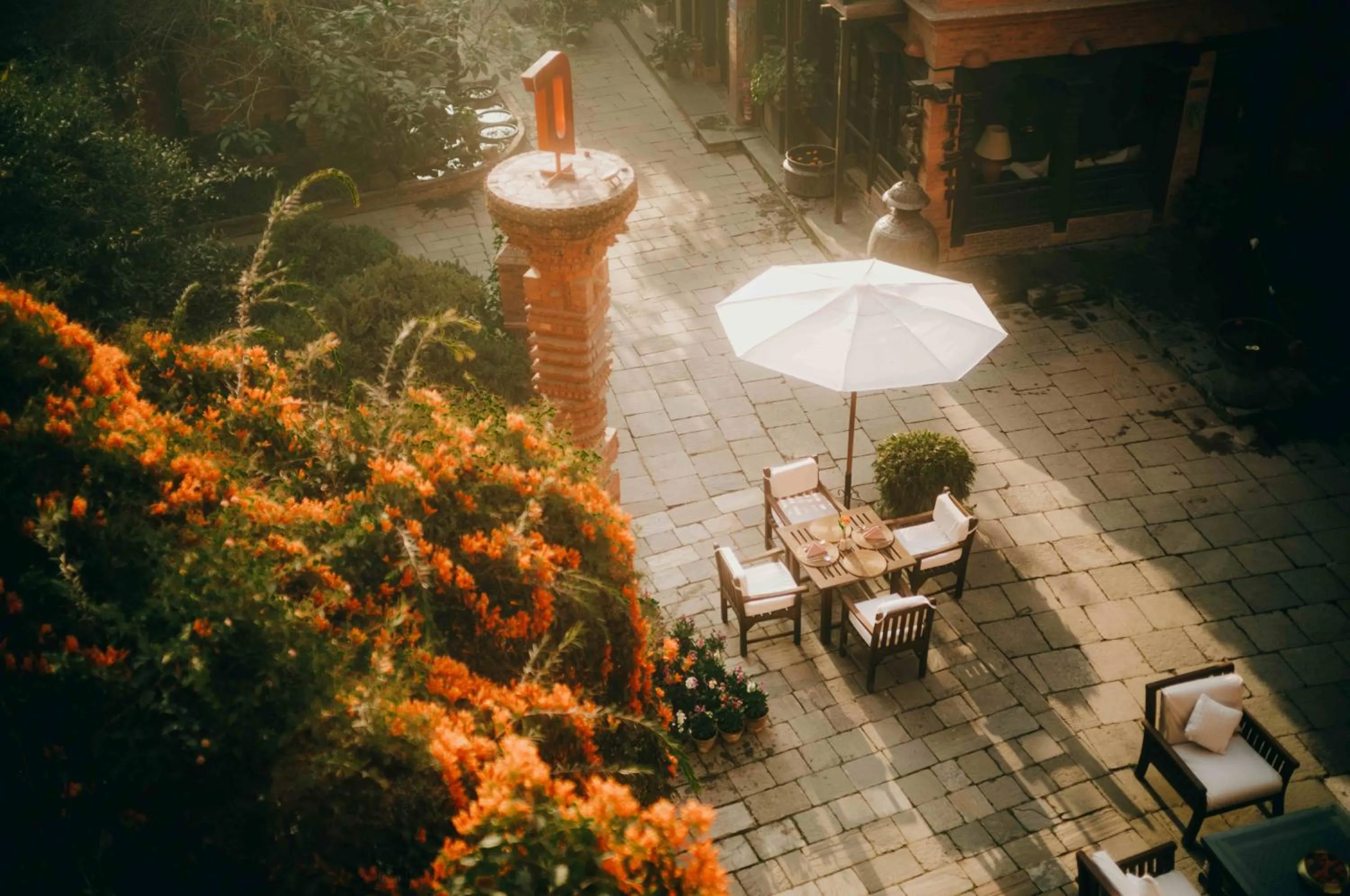 Seating area in The Dwarika's