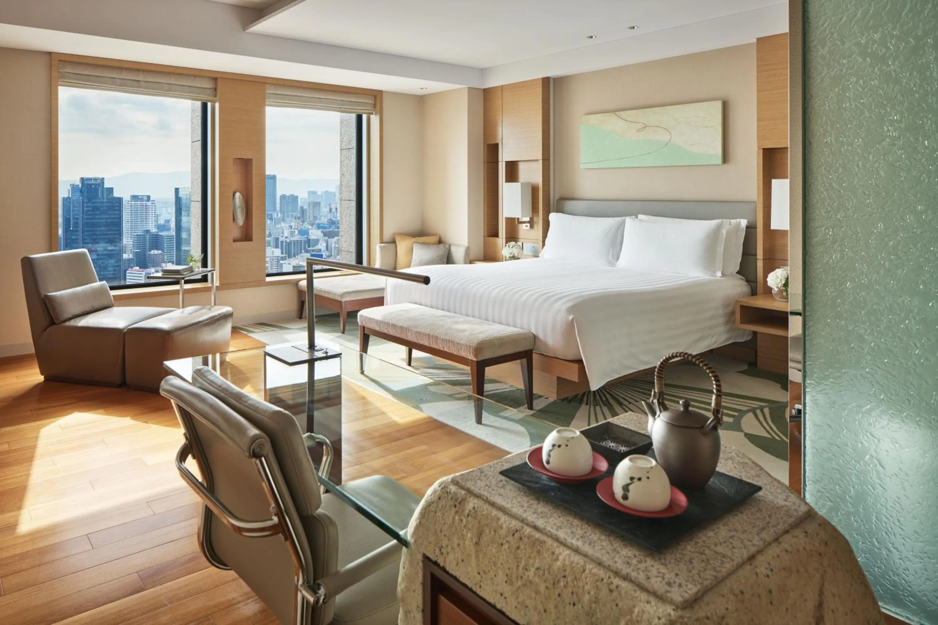 View (from property/room), Bed in InterContinental Hotel Osaka by IHG