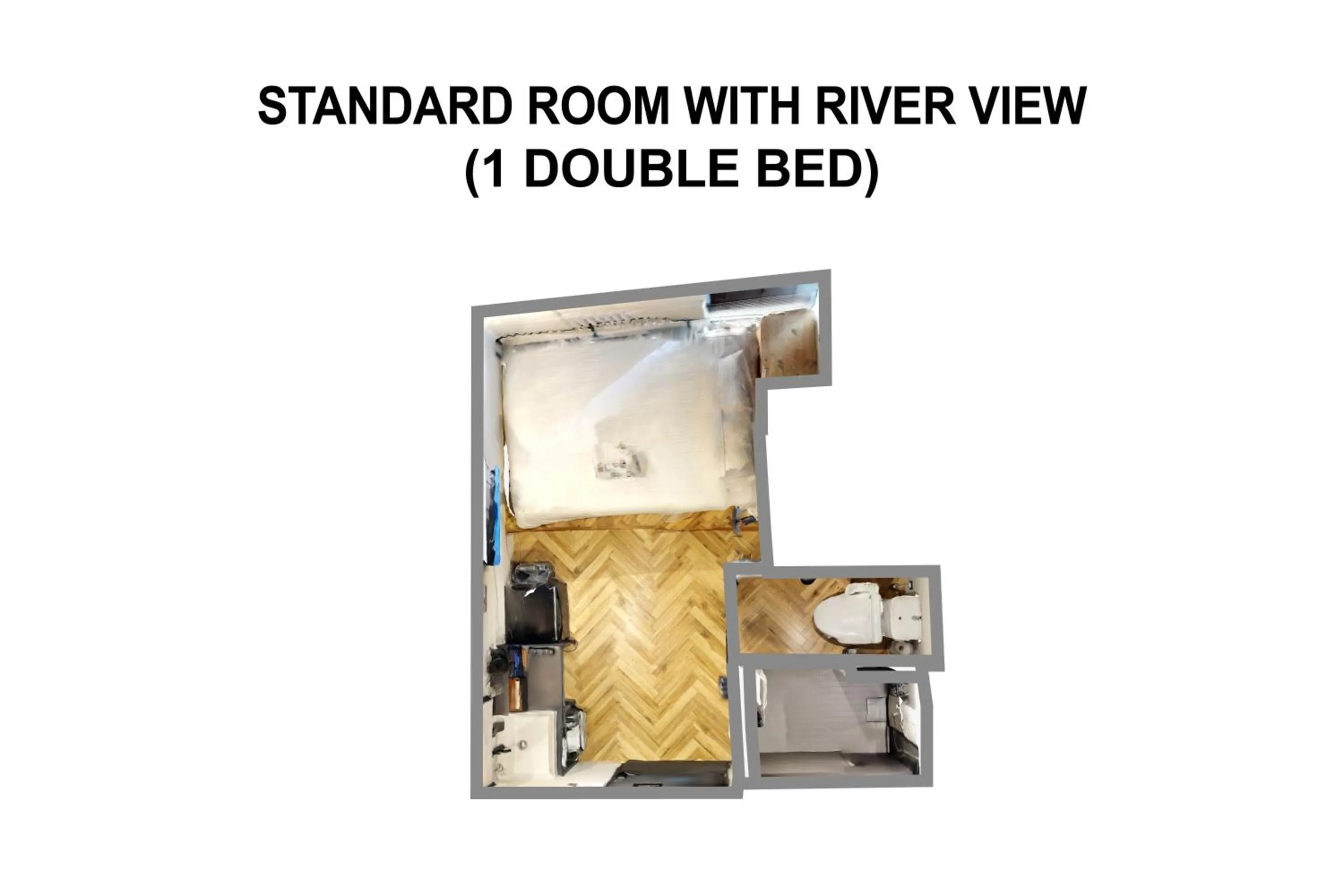 Floor plan, Bed in ZONK HOTEL Nakasu-Deaibashi