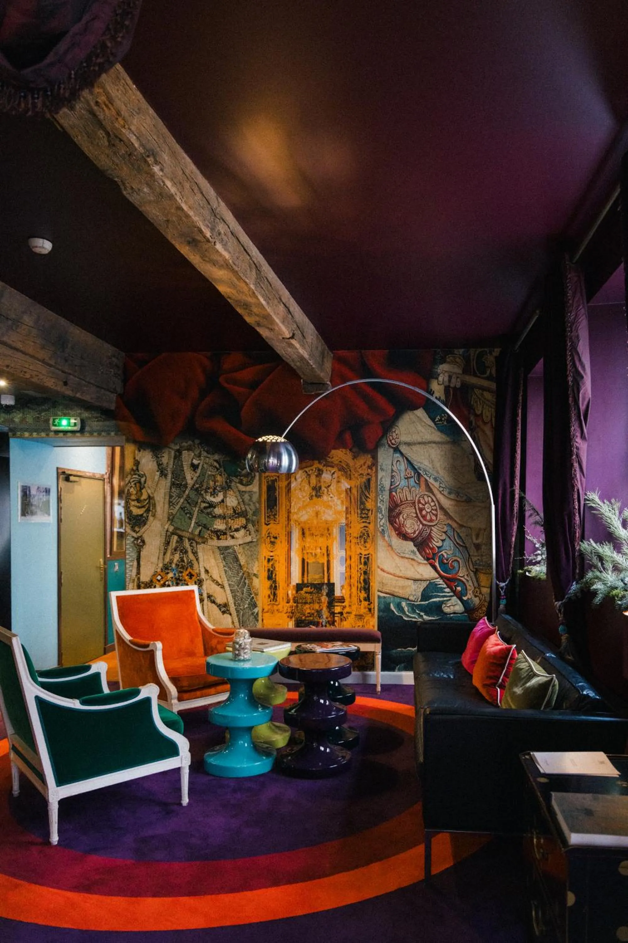 Lobby or reception in Hôtel du Petit Moulin, Haute Couture hotel by Lacroix