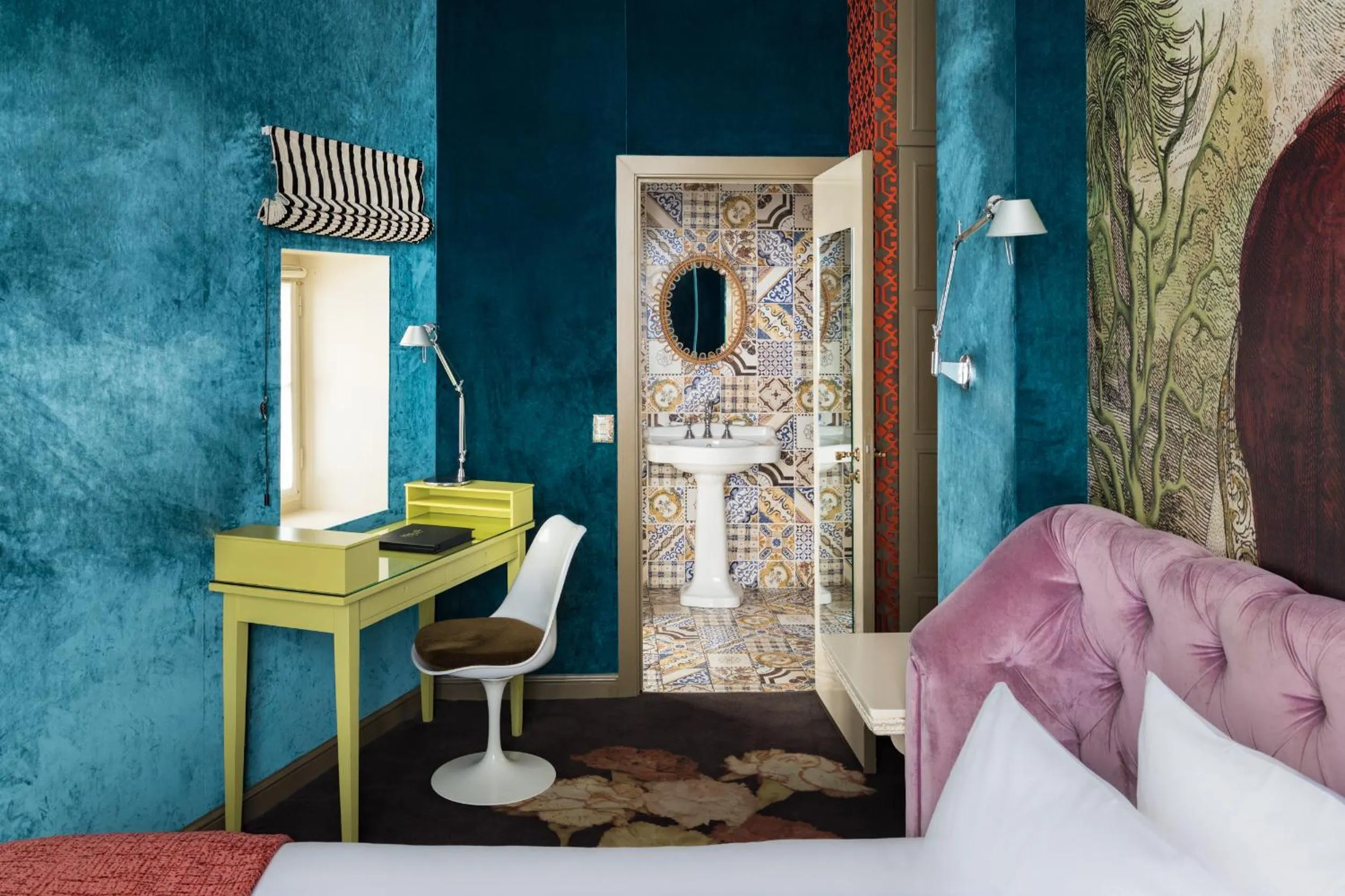 Bedroom, Bed in Hôtel du Petit Moulin, Haute Couture hotel by Lacroix