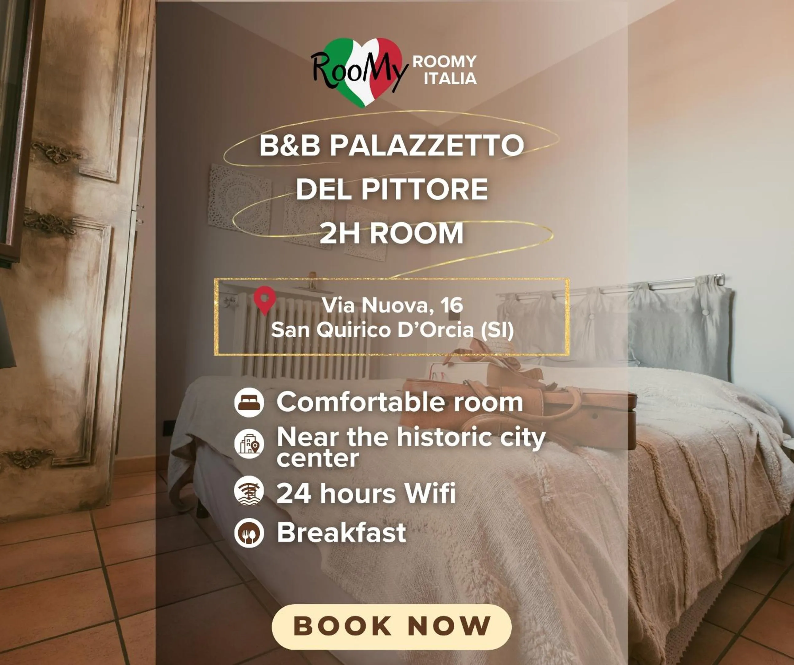 Logo/Certificate/Sign, Bed in Palazzetto del Pittore in San Quirico d'Orcia