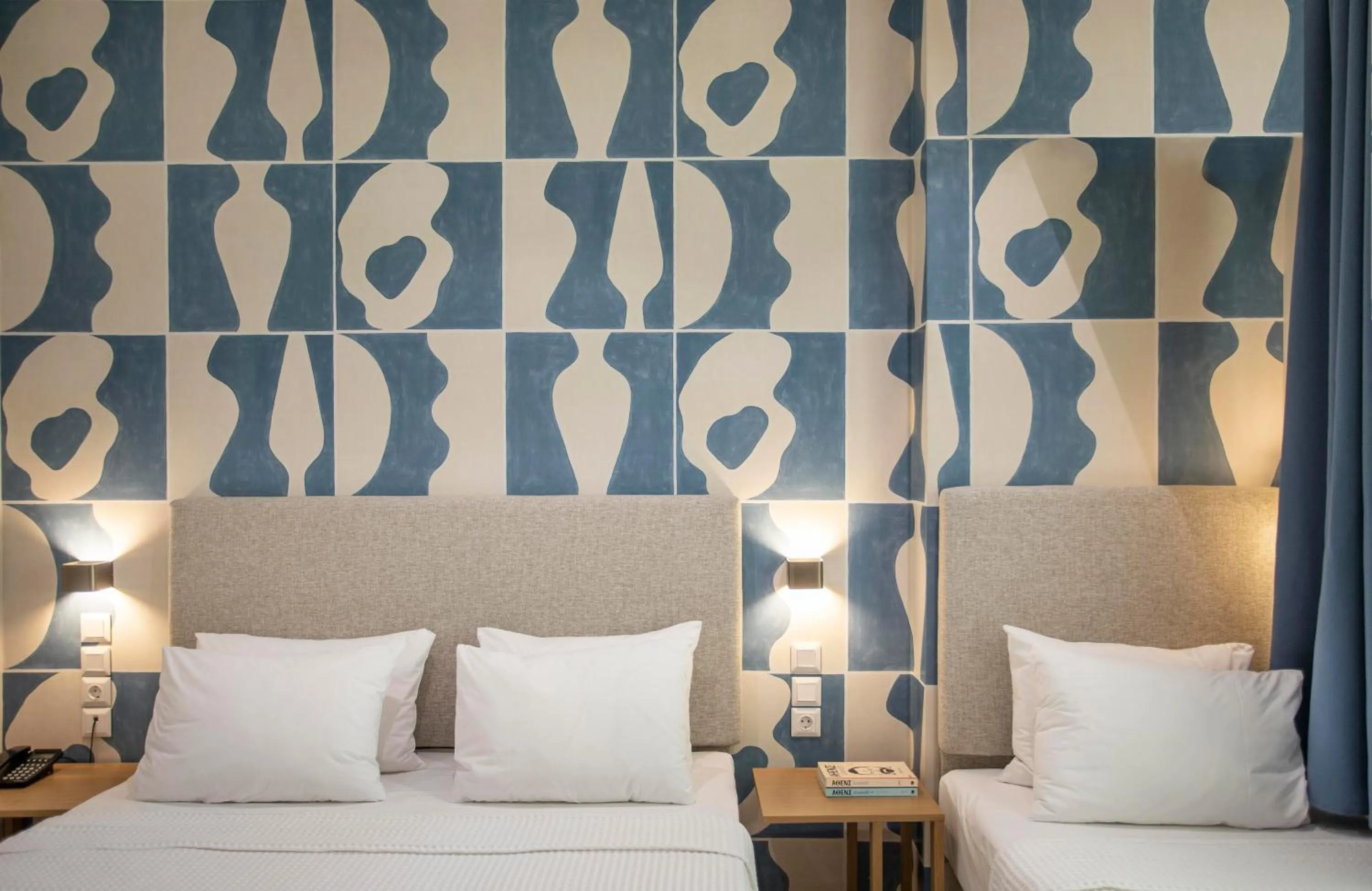 Bed in Phidias Piraeus Hotel