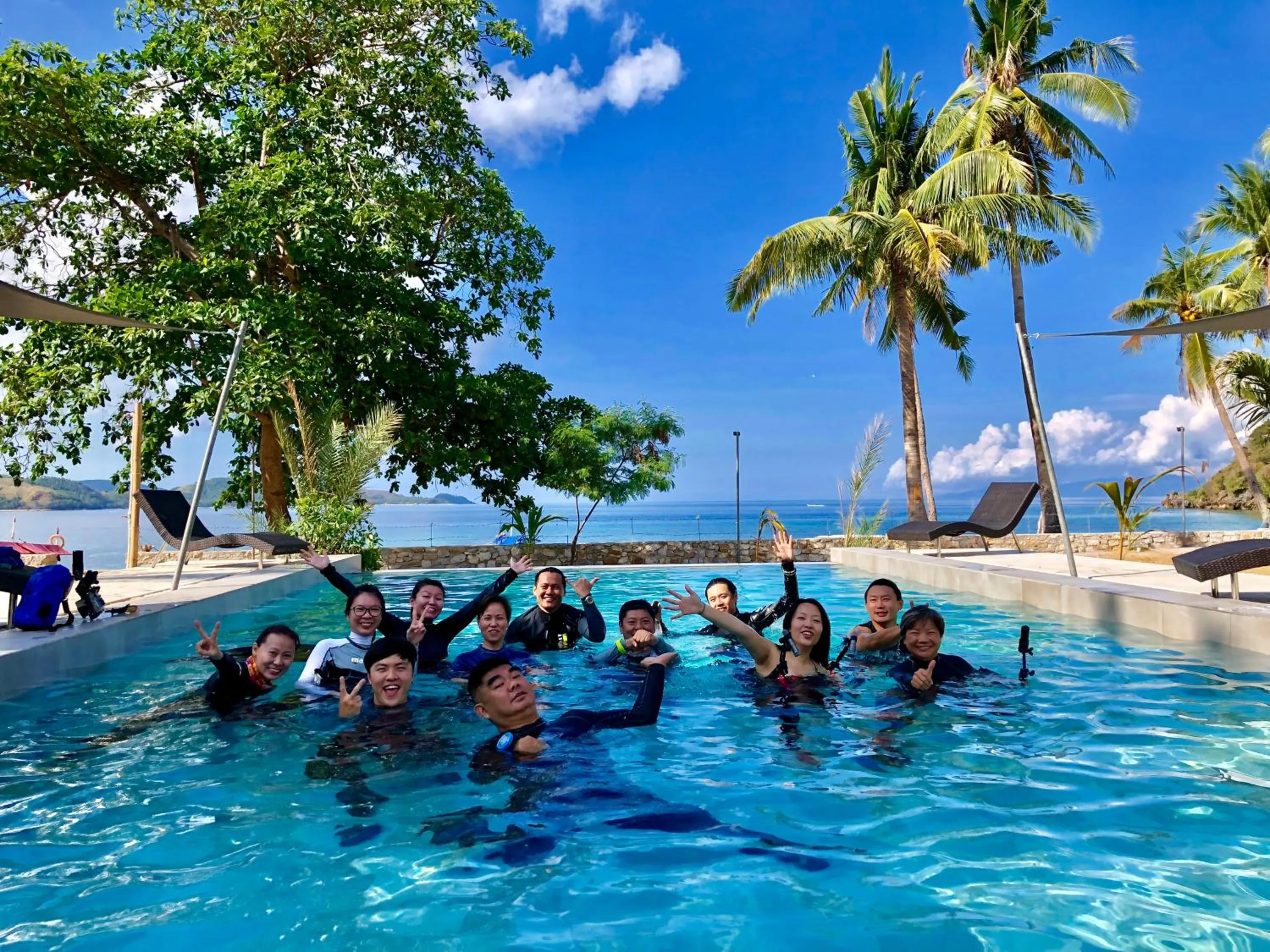 People in Sunset Cove Beach & Dive Resort