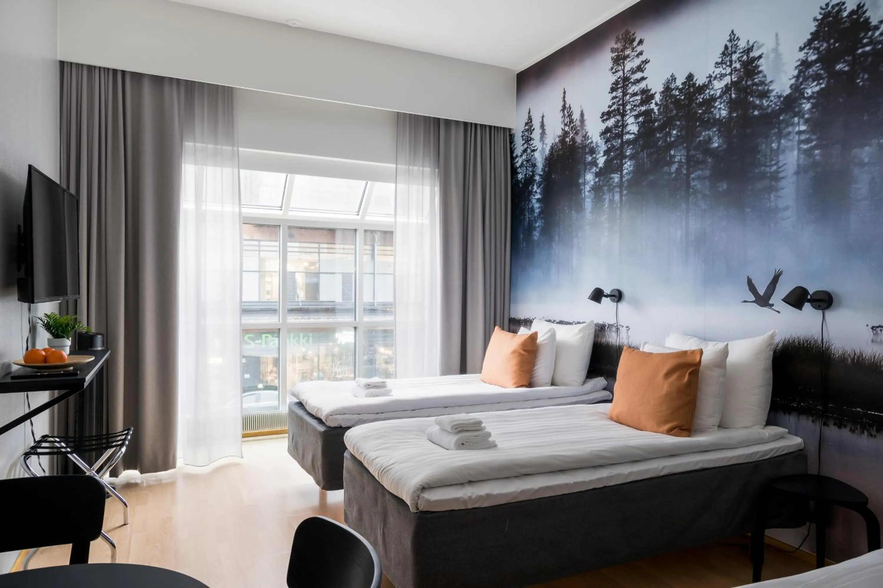 Bed in Hiisi Hotel Lohja