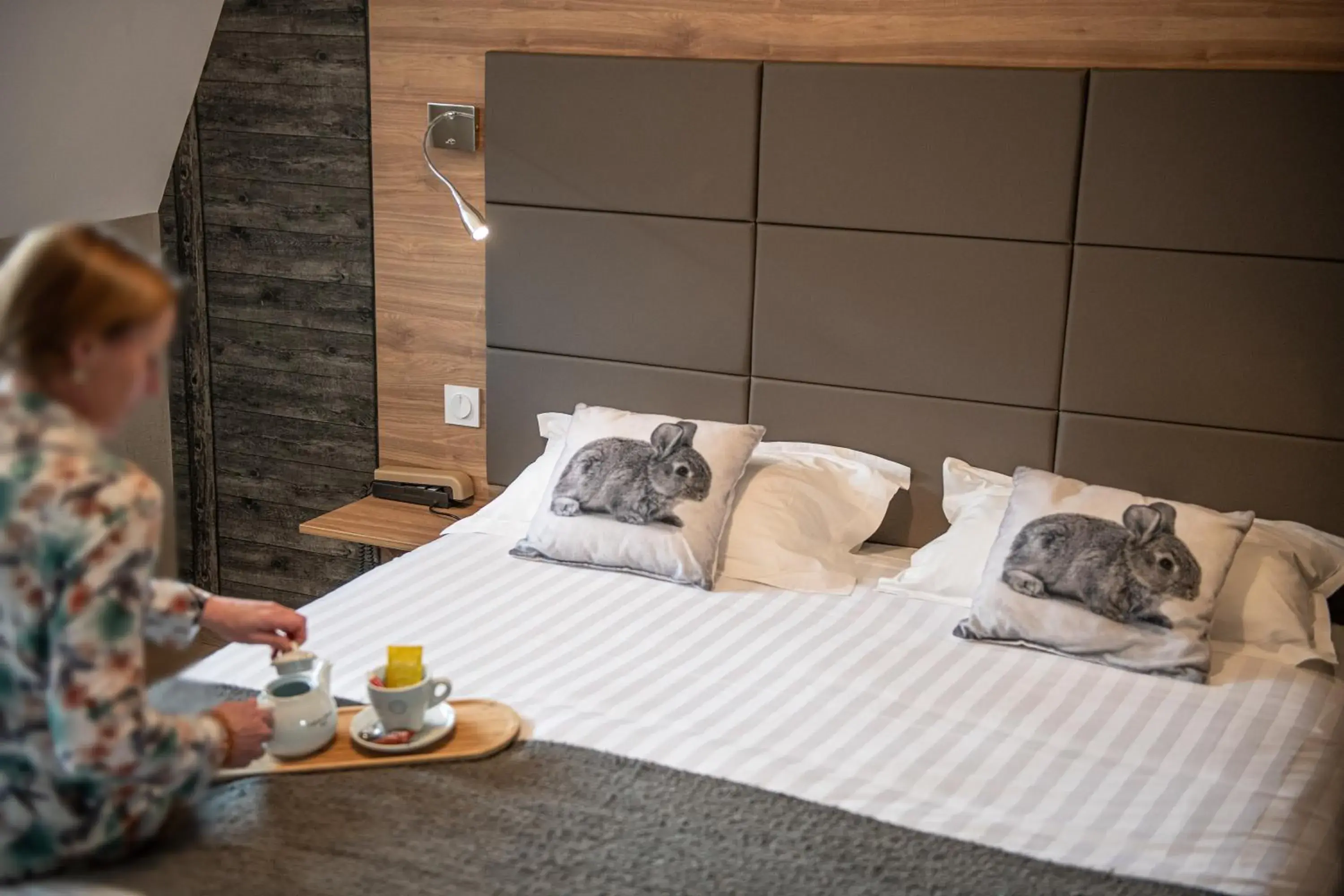 Bed in Logis Hôtel-restaurant Les Coudercous Bed in Logis Hôtel-restaurant Les Coudercous