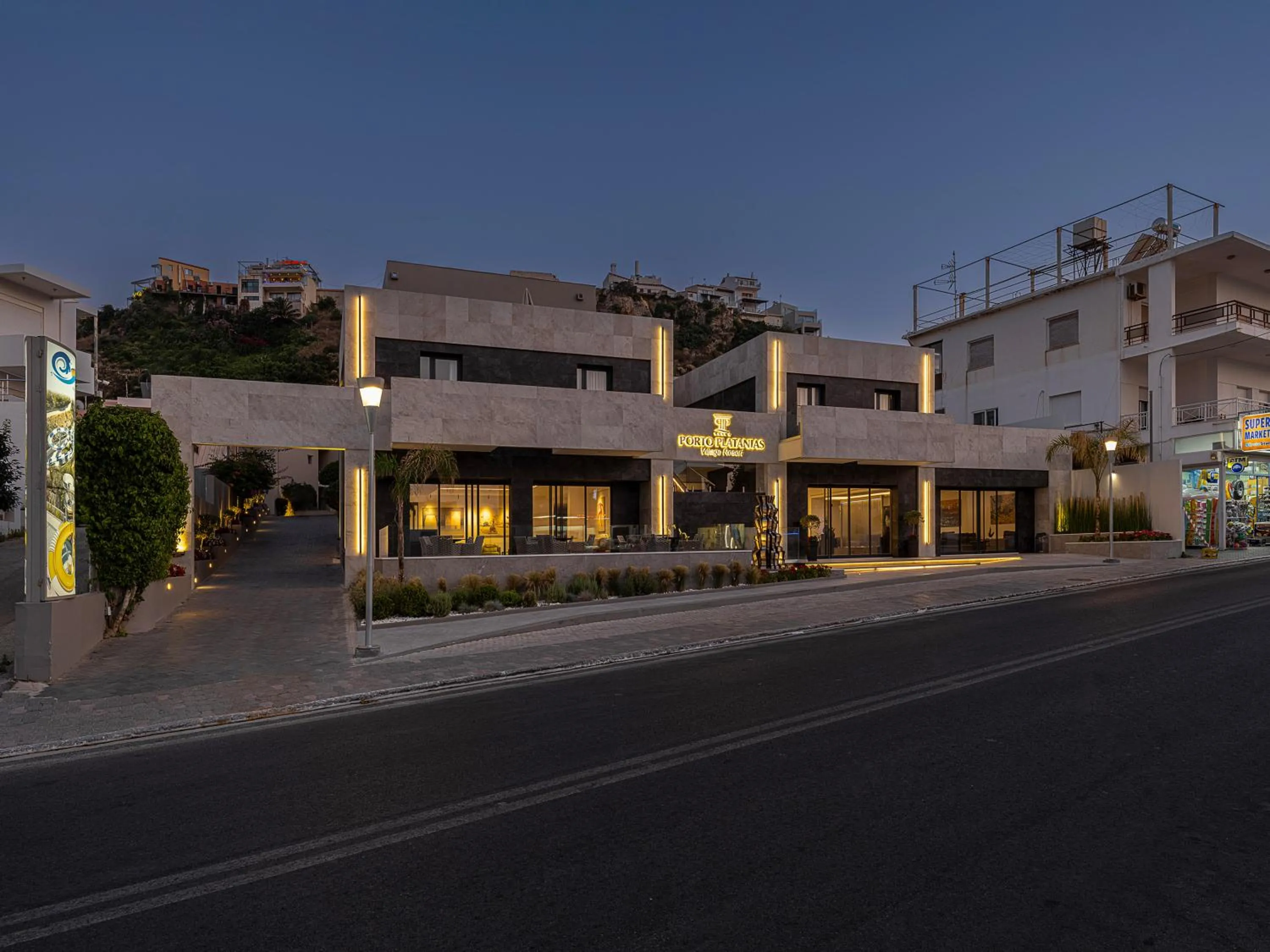 Facade/entrance in Porto Platanias Village Resort