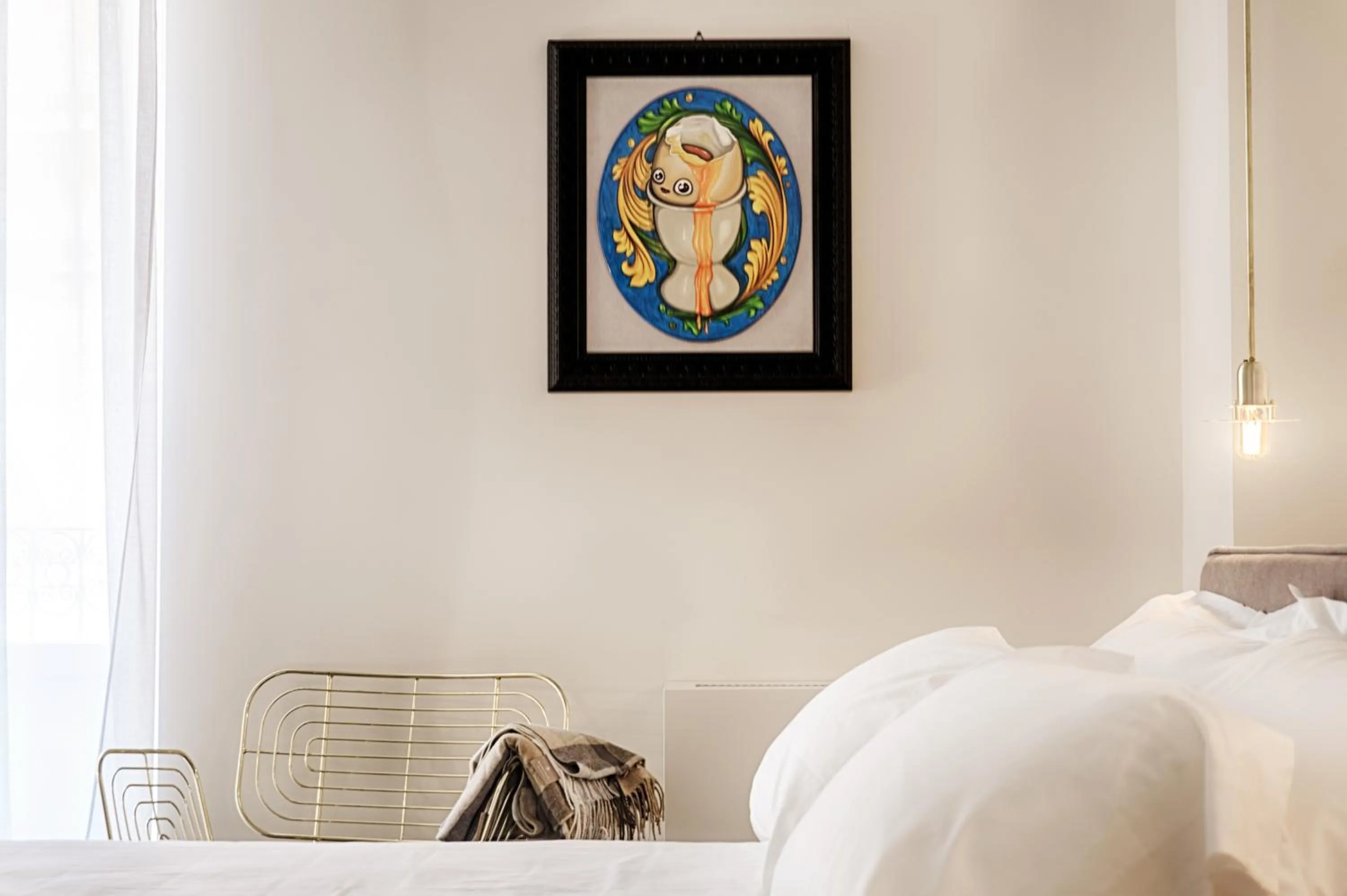 Decorative detail, Bed in A.D. 1768 Boutique Hotel