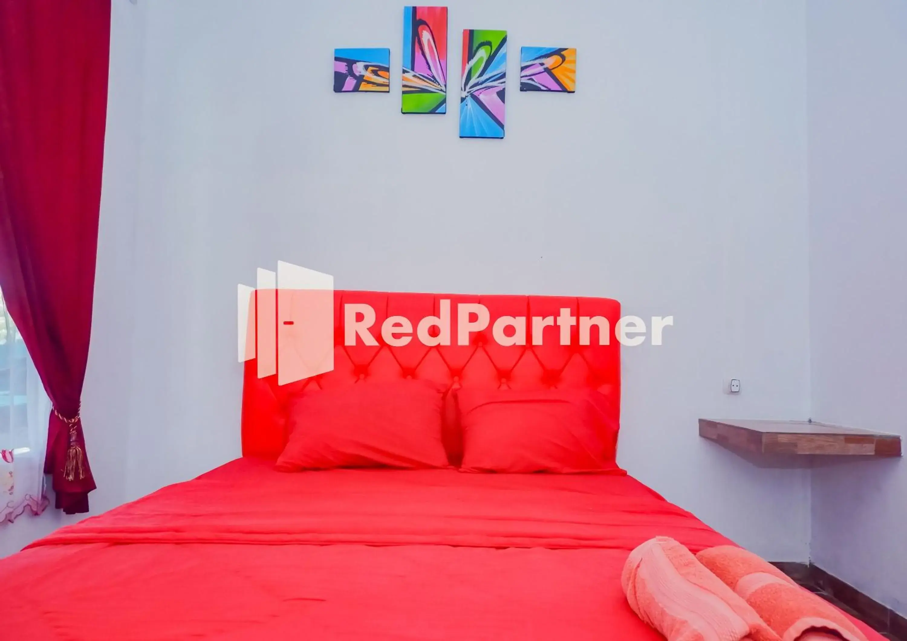 Bedroom, Bed in MS Hotel Pangandaran Mitra RedDoorz Bedroom, Bed in MS Hotel Pangandaran Mitra RedDoorz