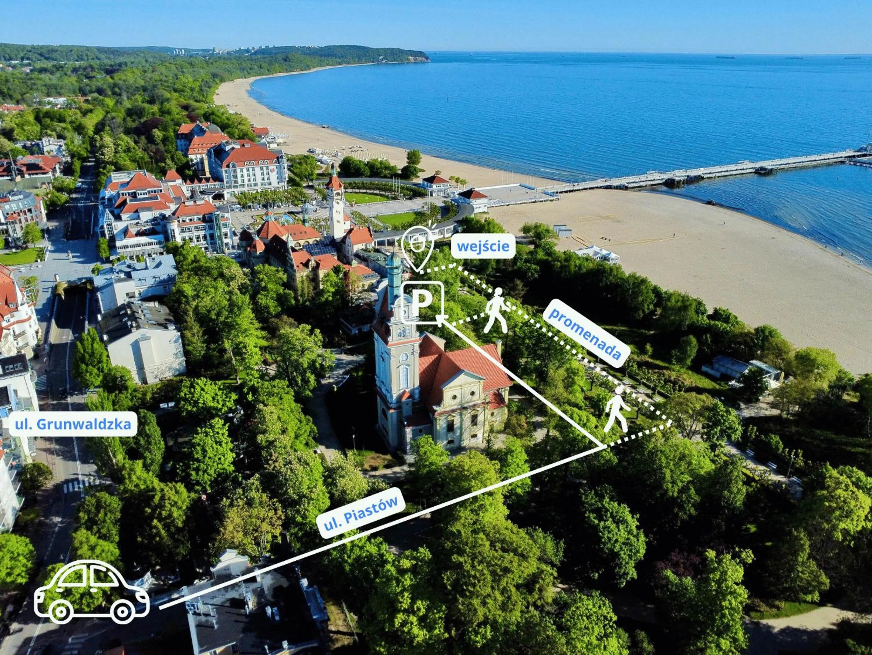 Bird's eye view in SeaSide Sopot - butikowe noclegi przy plaży