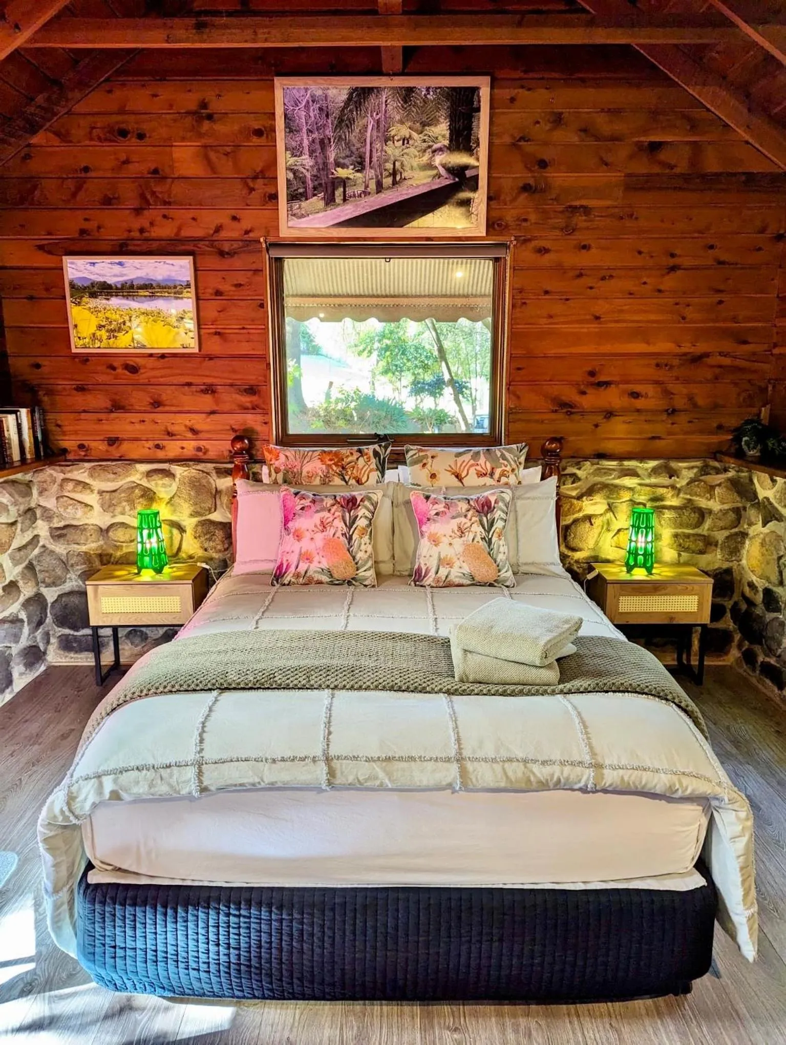 Bed in Forget Me Not Cottages