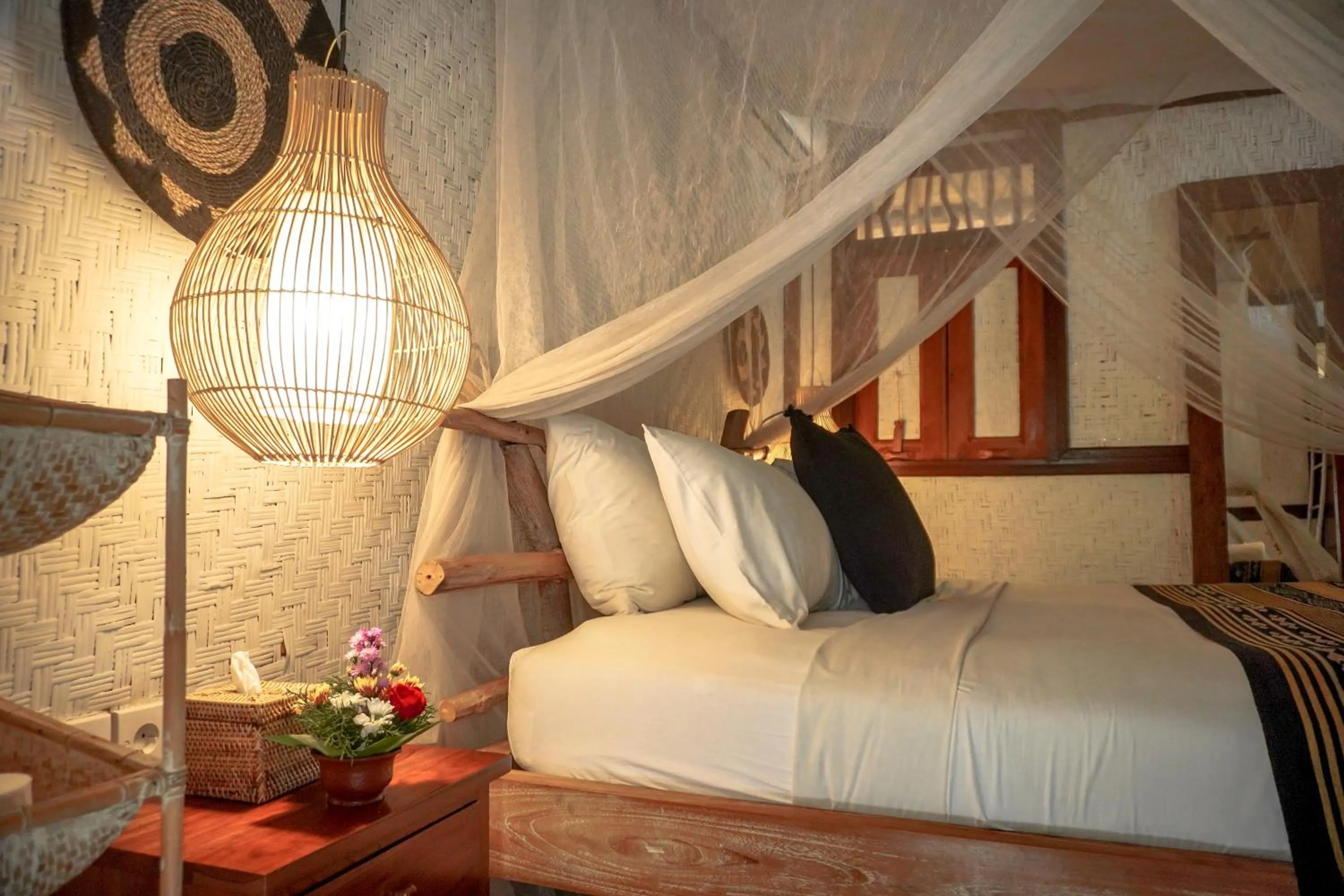 Bed in The Calmtree Bungalows