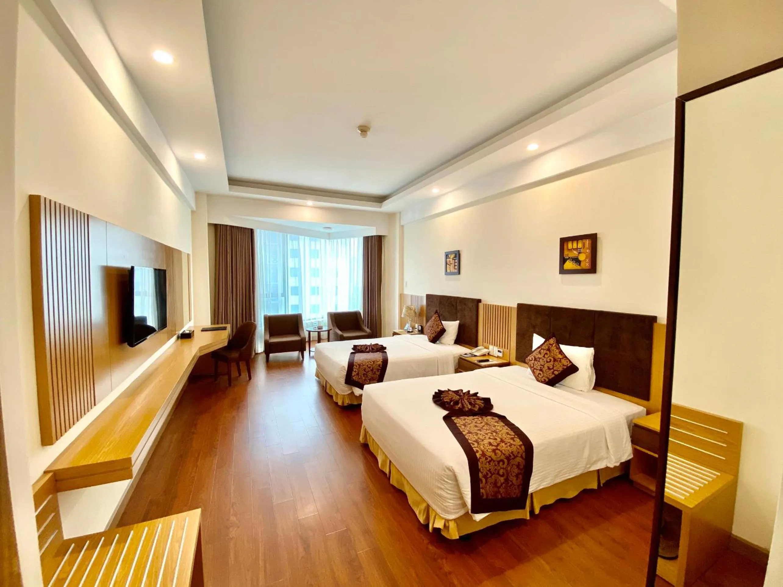 Bed in Muong Thanh Quy Nhon Hotel