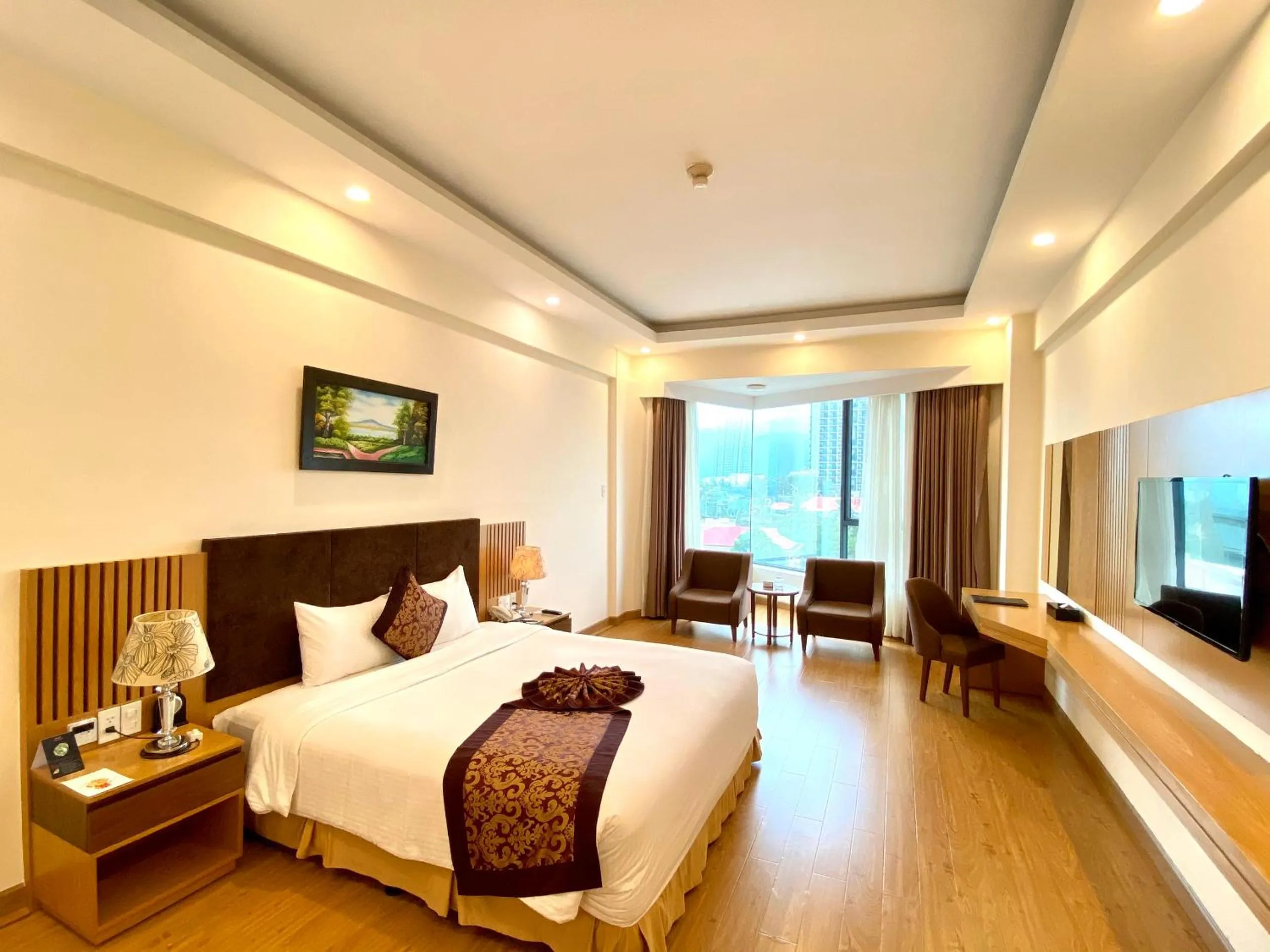 Bed in Muong Thanh Quy Nhon Hotel