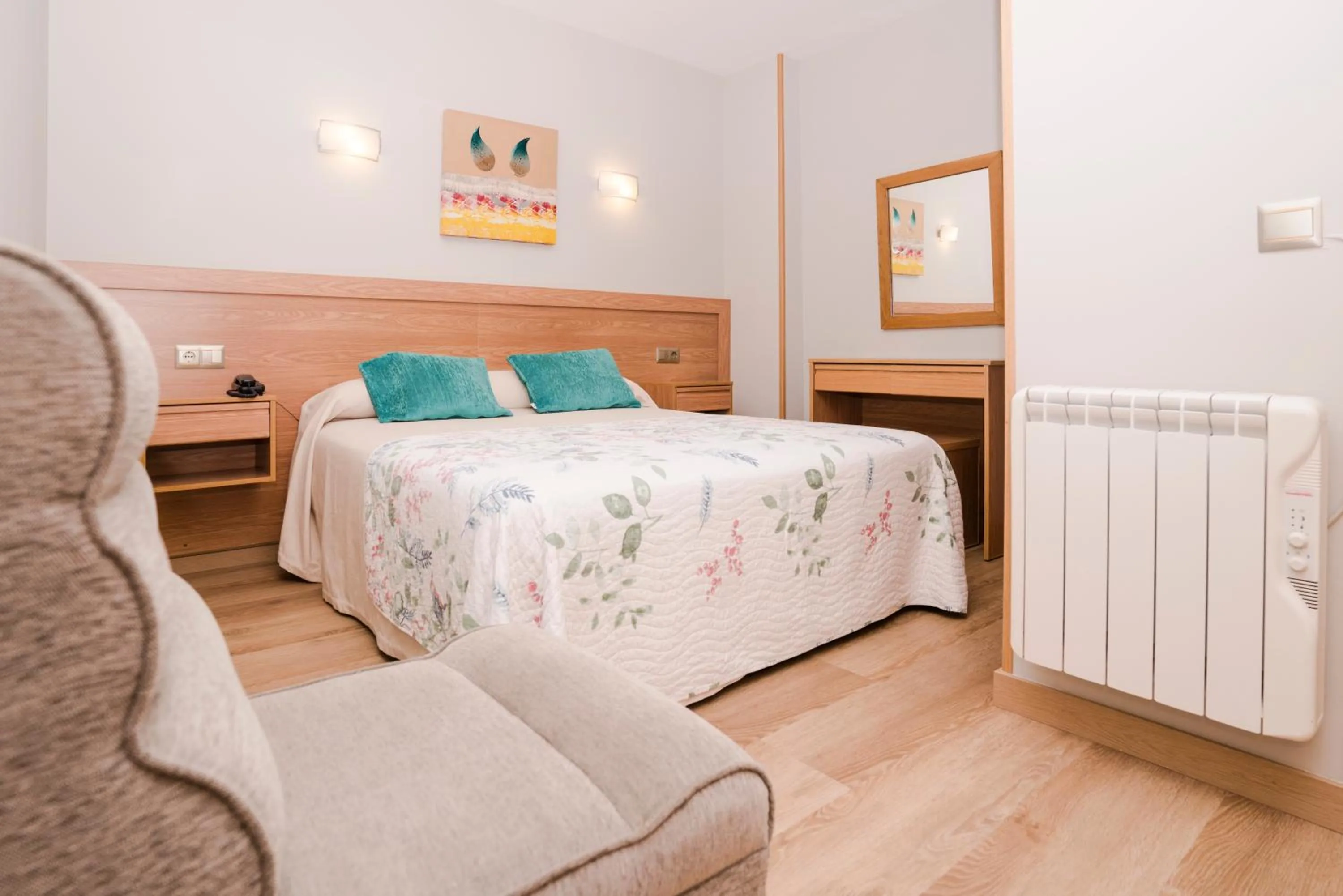 Bed in Hotel Caribe Sanxenxo