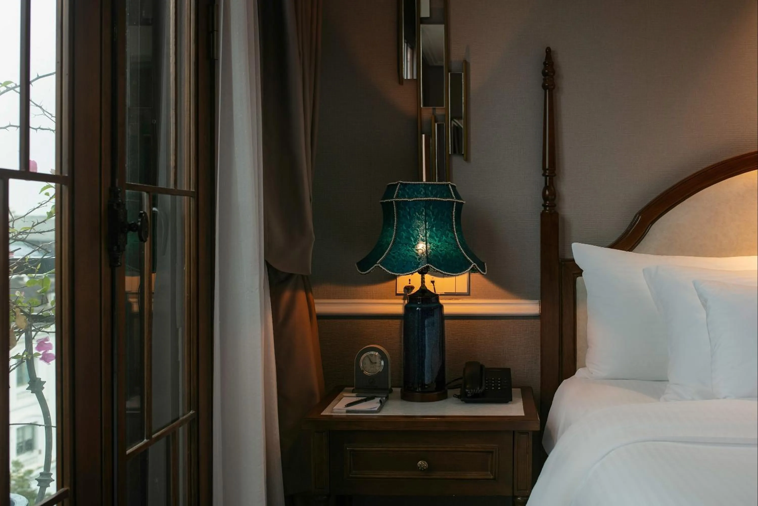 Decorative detail, Bed in The Oriental Jade Hotel