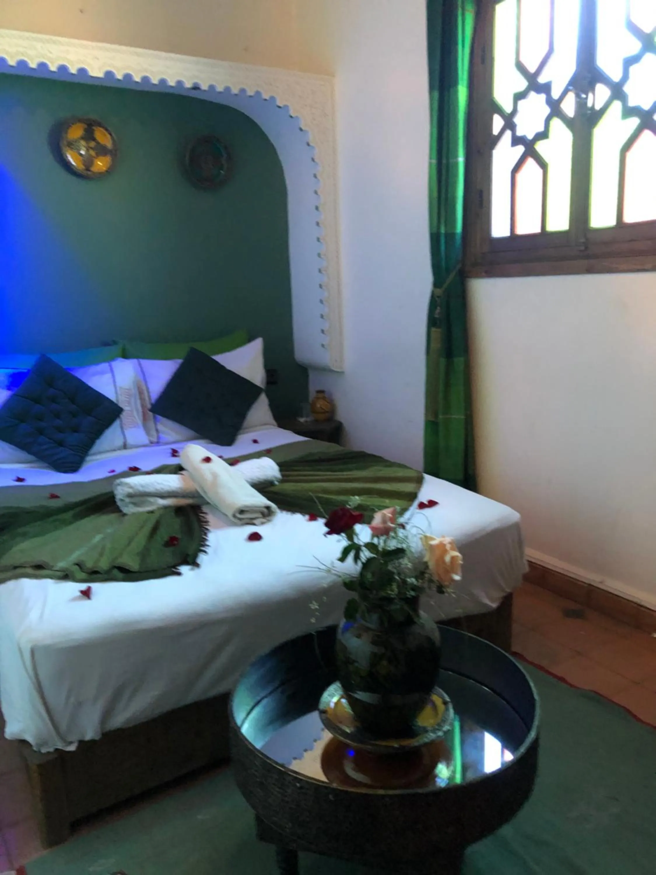 Bed in Riad Maison Aicha