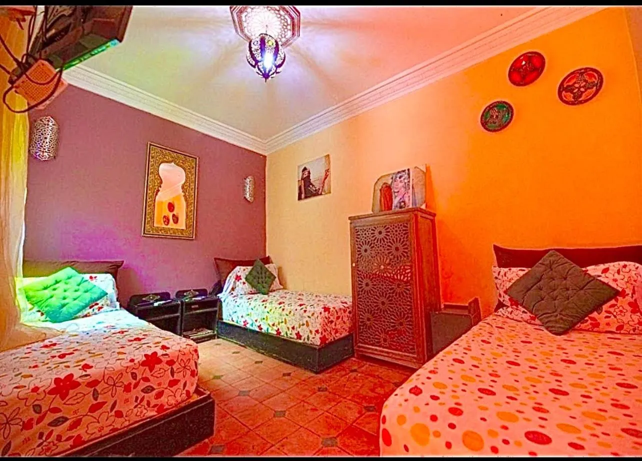 Bed in Riad Maison Aicha