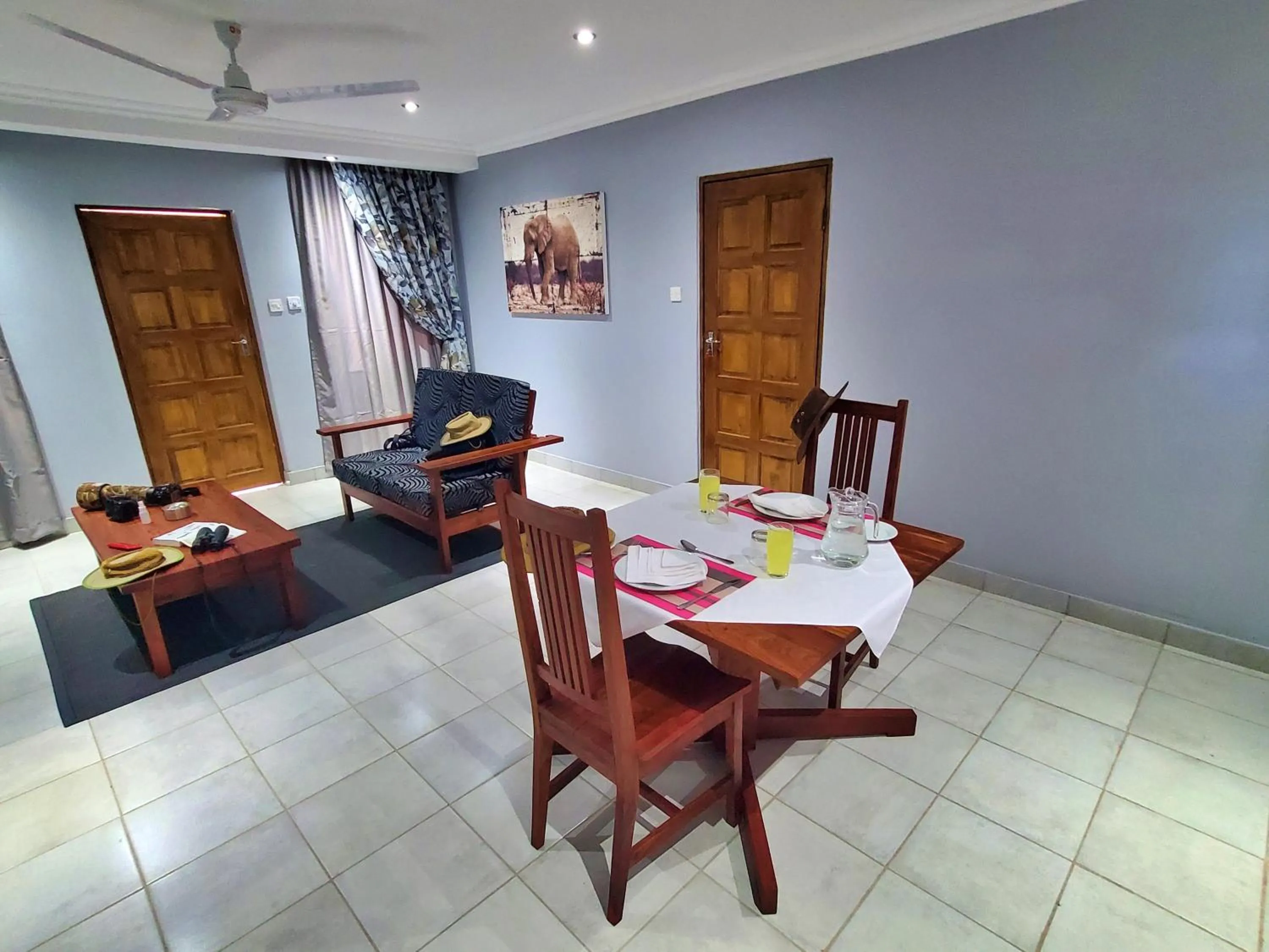 Seating area in Tlou Safari Lodge