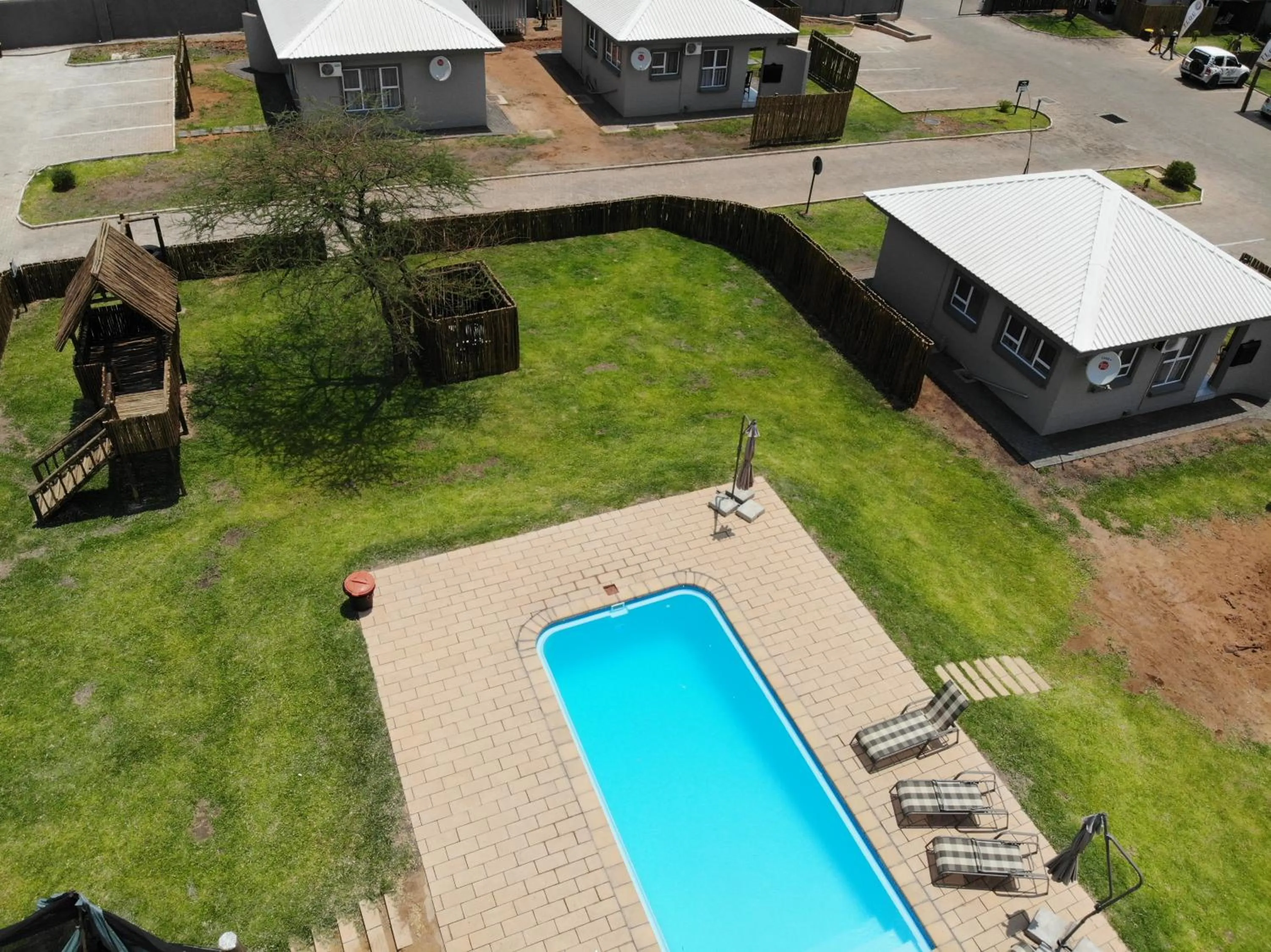 Pool view in Tlou Safari Lodge