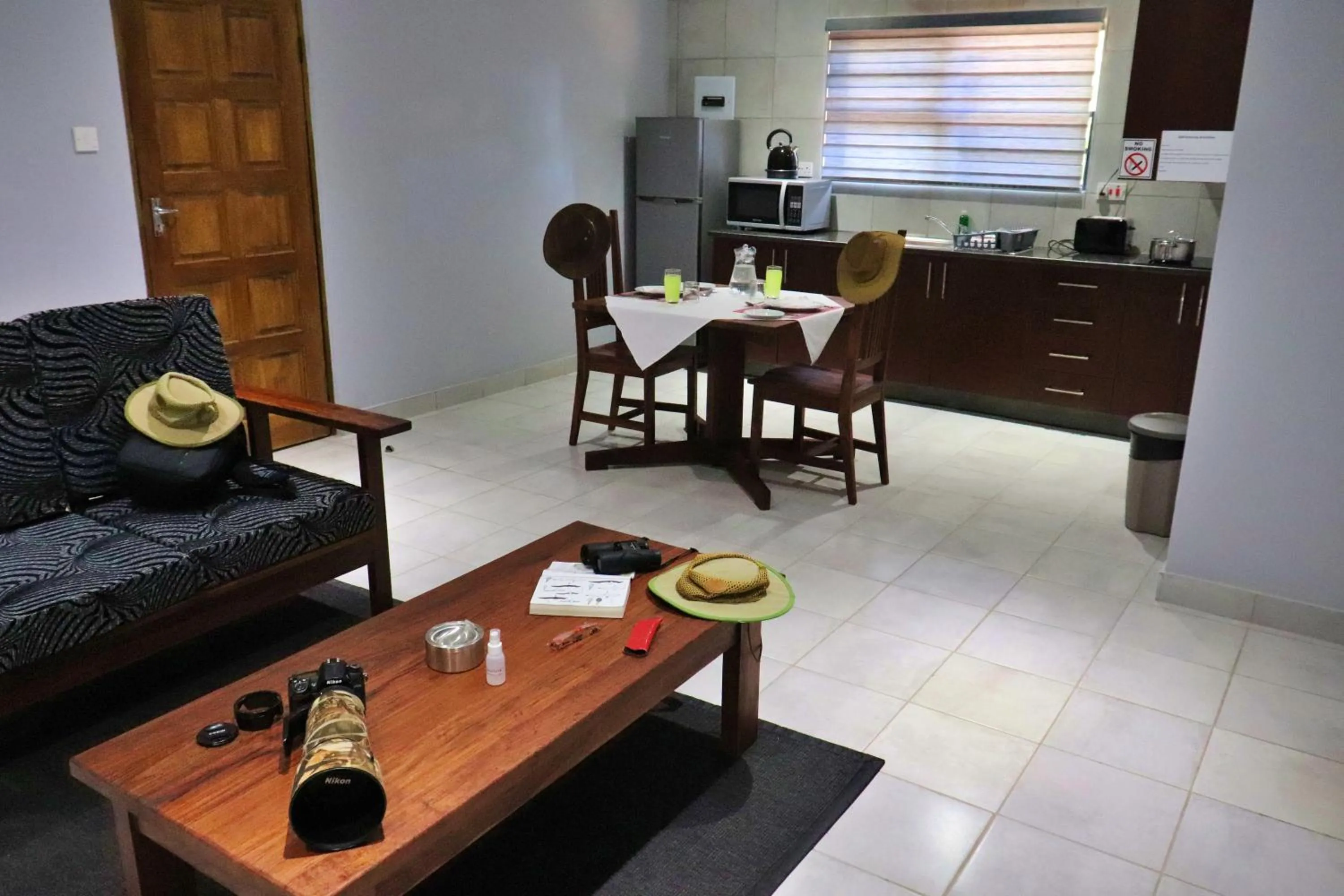 Living room in Tlou Safari Lodge