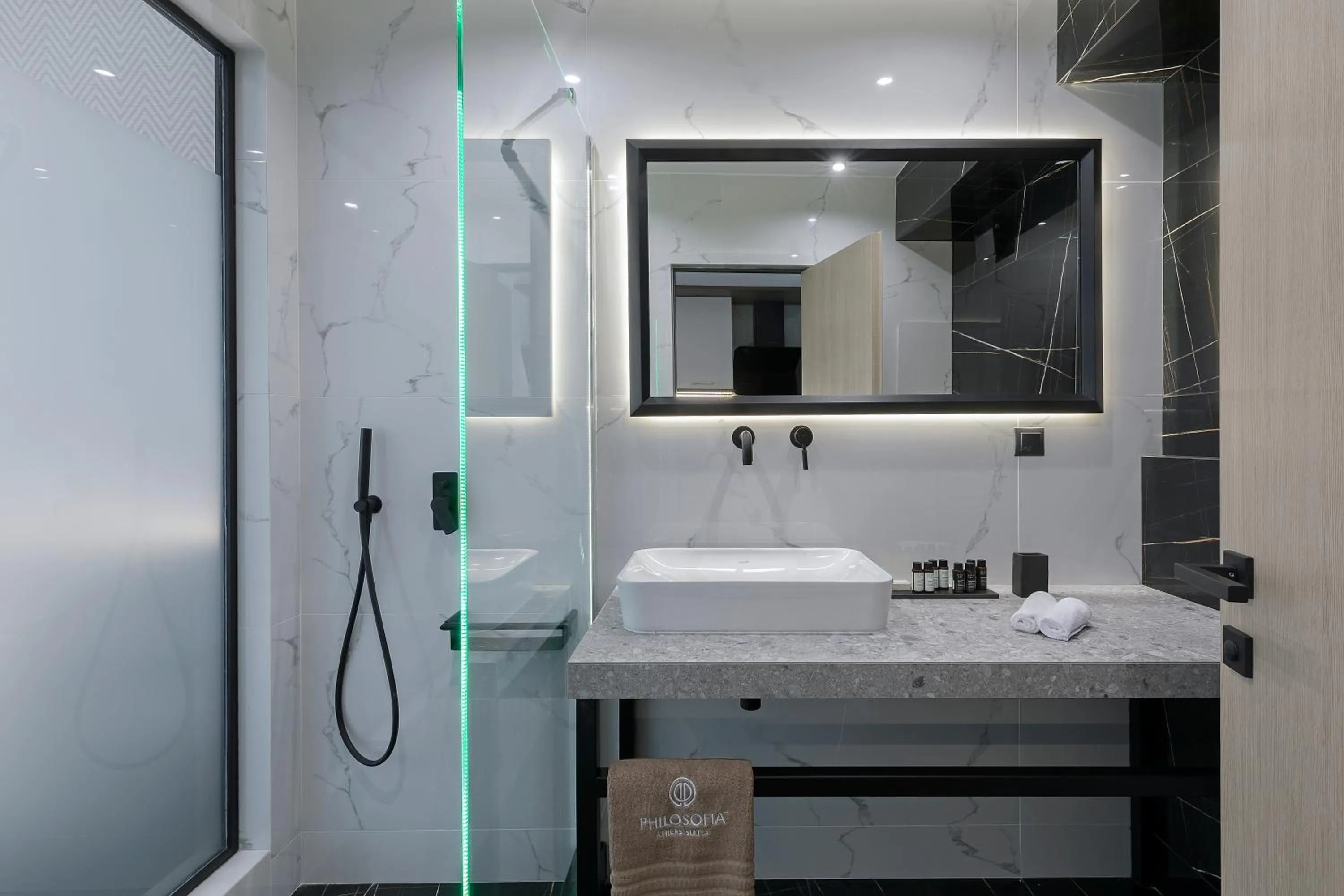 Shower in Philosofia Athens Suites