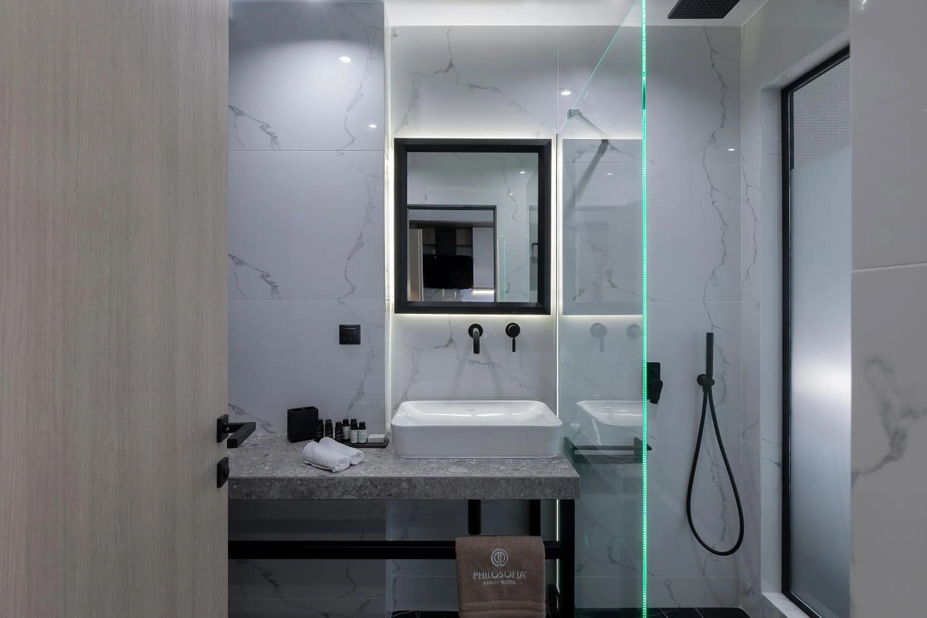 Shower in Philosofia Athens Suites