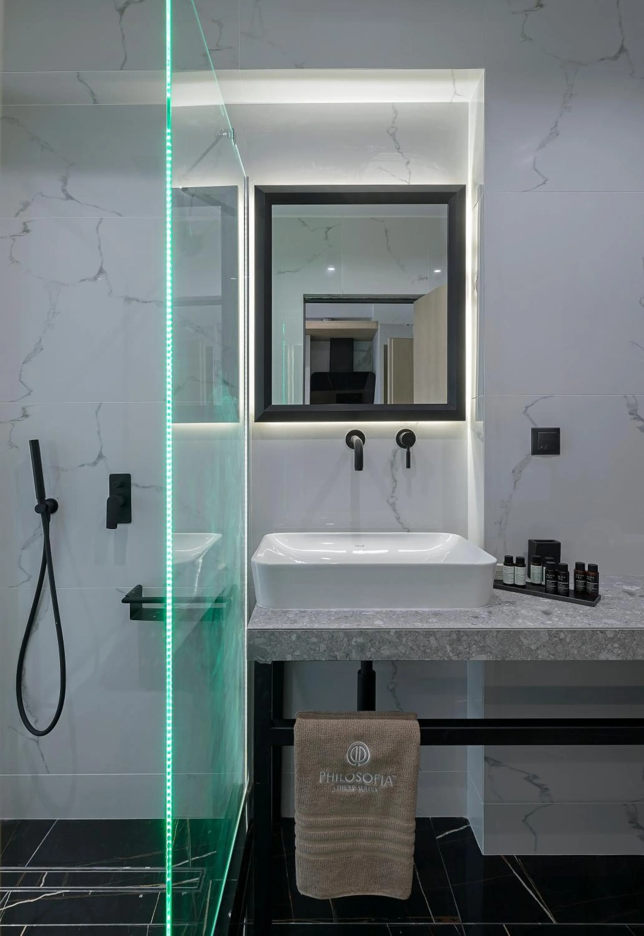 Shower in Philosofia Athens Suites