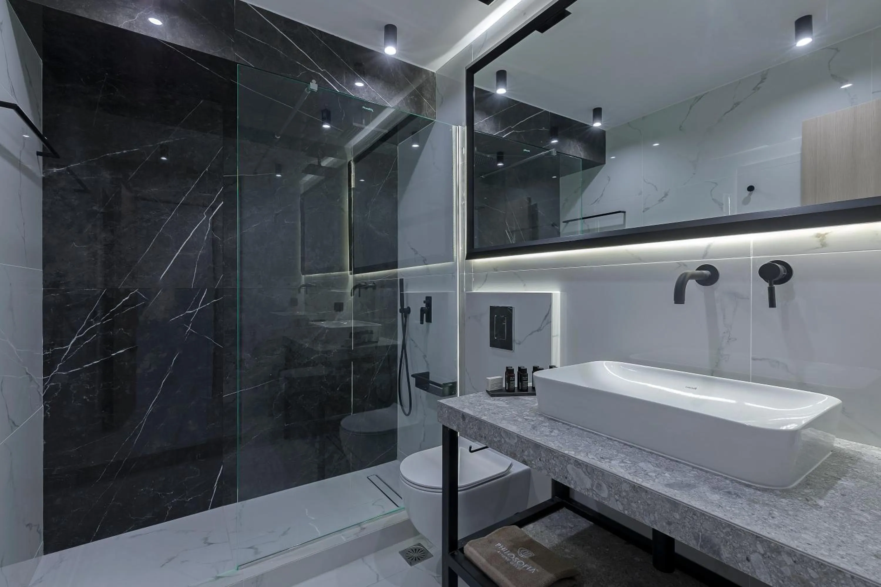 Shower in Philosofia Athens Suites