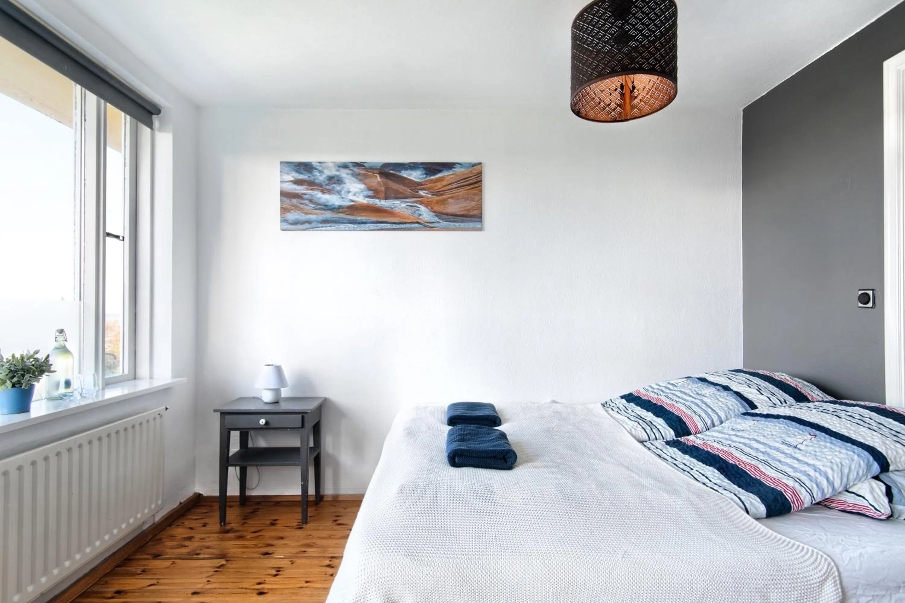 Bed in Grótta Northern Lights - Apartment & Rooms