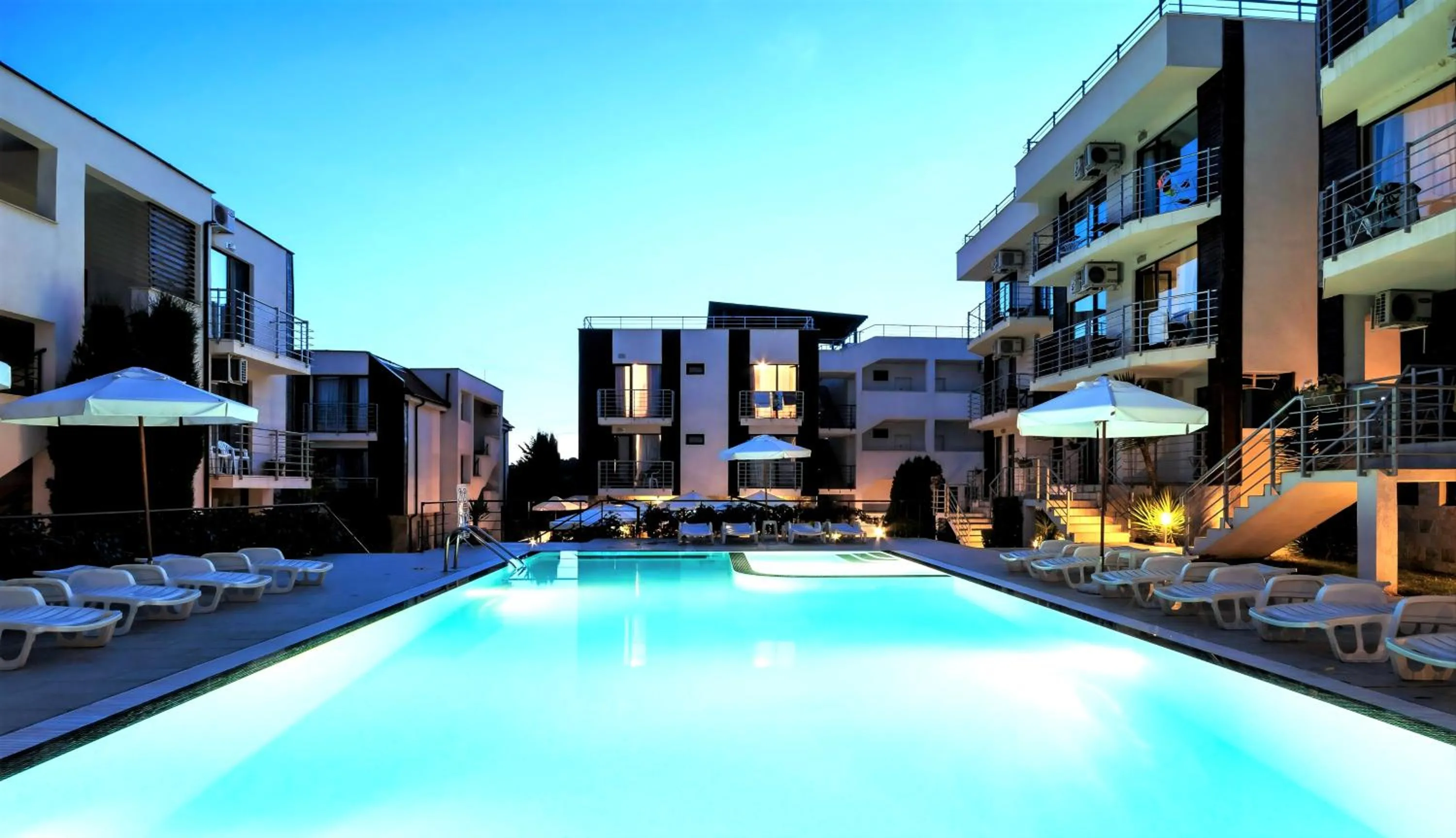 Property building in New Line Village Apartments